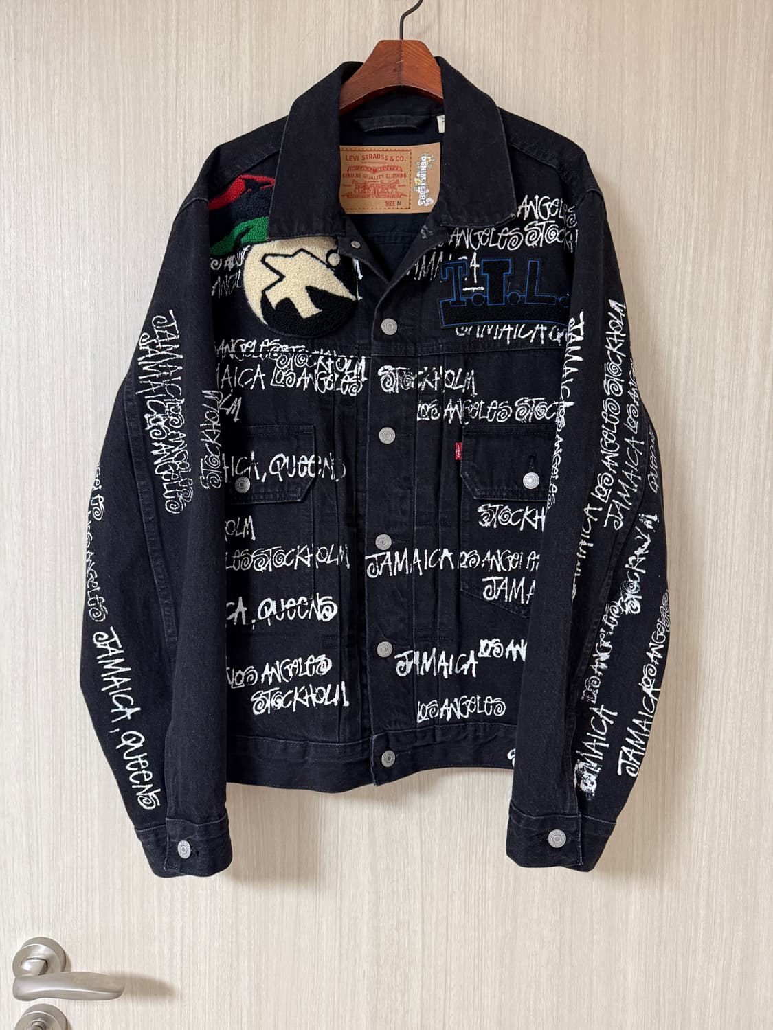 [M] 스투시 x 아워레가시 x 데님 티어스 TTL 데님 자켓 블랙 상품이미지2