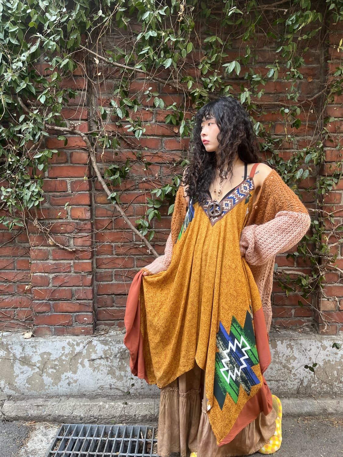 히피 에스닉 패턴 포인트 2Way 원피스 상품이미지2