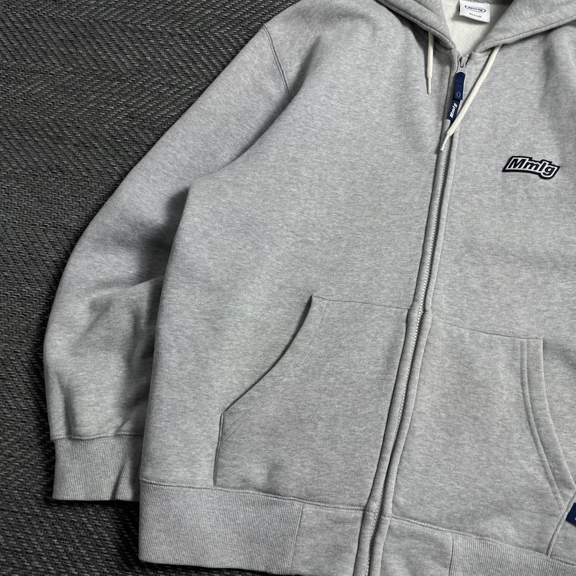 Mmlg 자수로고 박시핏 후드 집업 그레이y 4732 상품이미지3