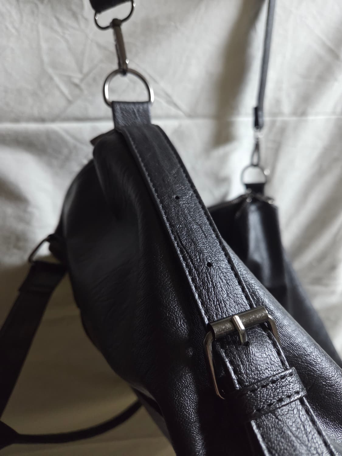 블랙 레더 크로스백 상품이미지6