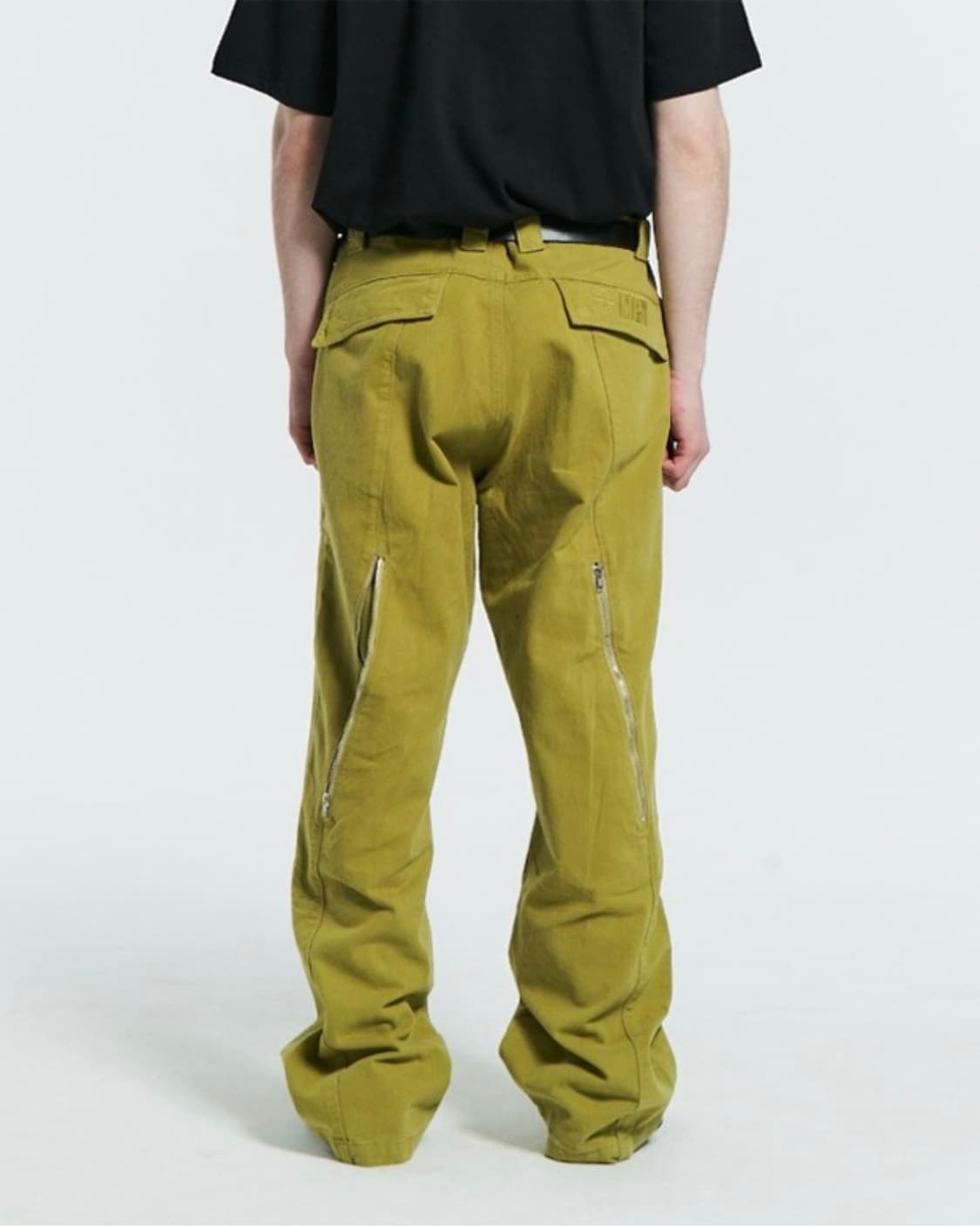 플라스틱프로덕트 웨이브 지퍼팬츠 올리브 그린 상품이미지1