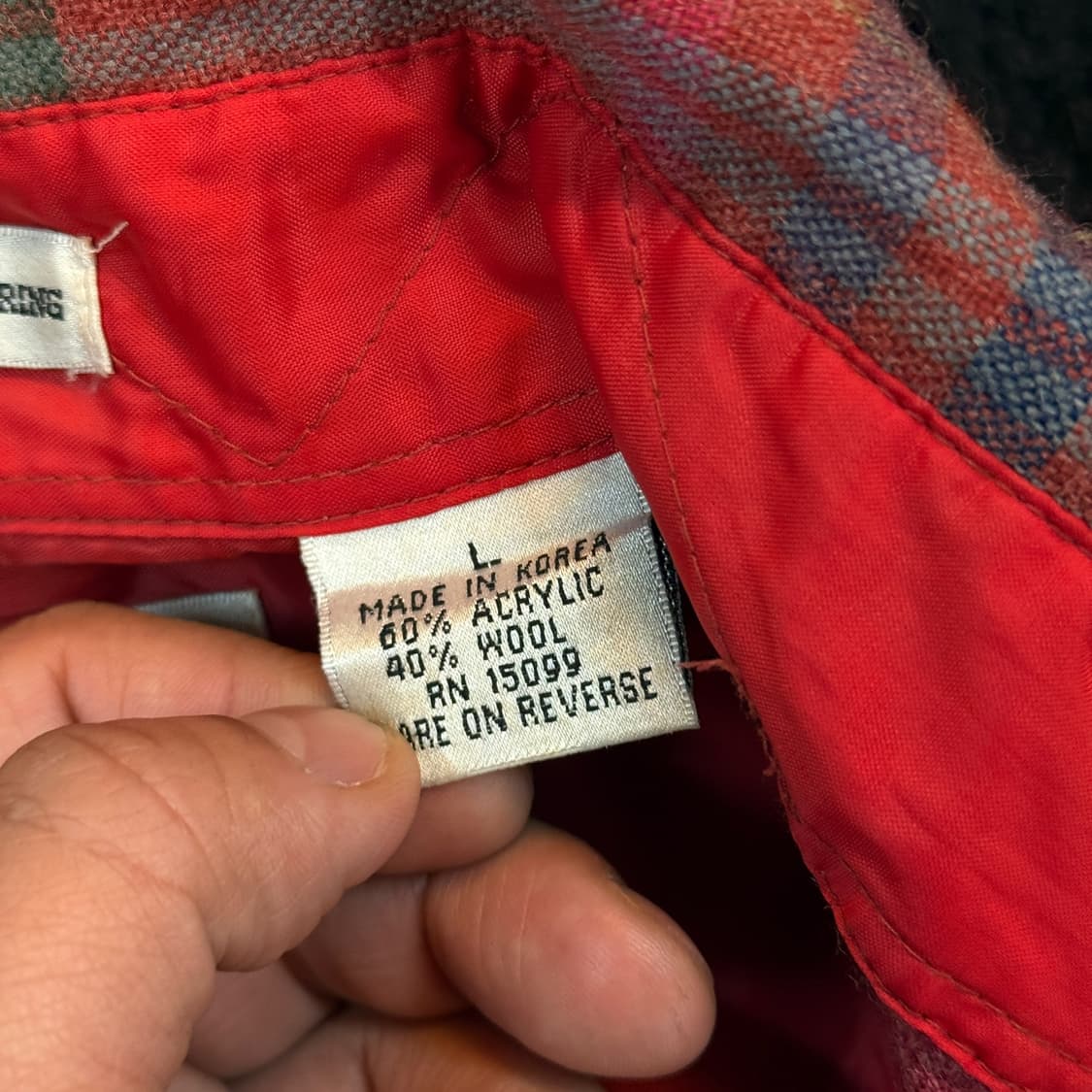 90'S 시어스 페이딩 체크 셔츠 L XL 상품이미지8