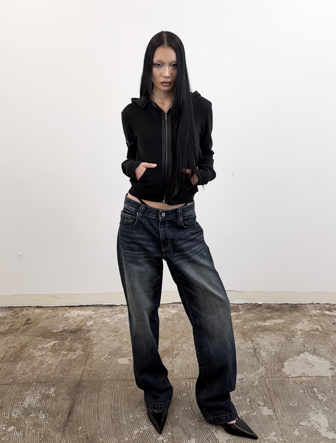 도그마엑스 디지엠에이 패치드 세미 배기 데님 팬츠 인디고 블루 상품이미지2