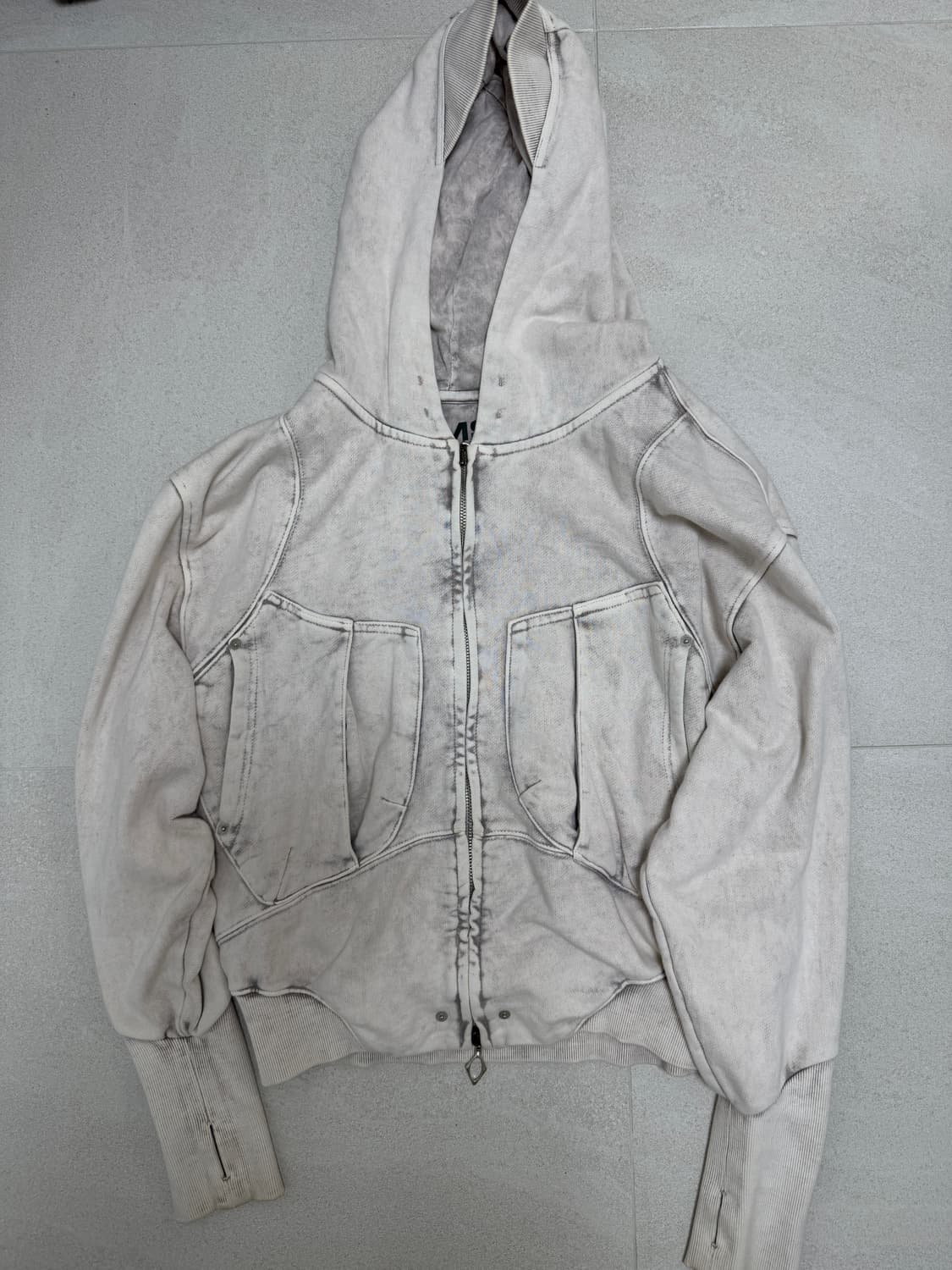 미스치프 빅포켓 후디 핑크그레이 상품이미지2