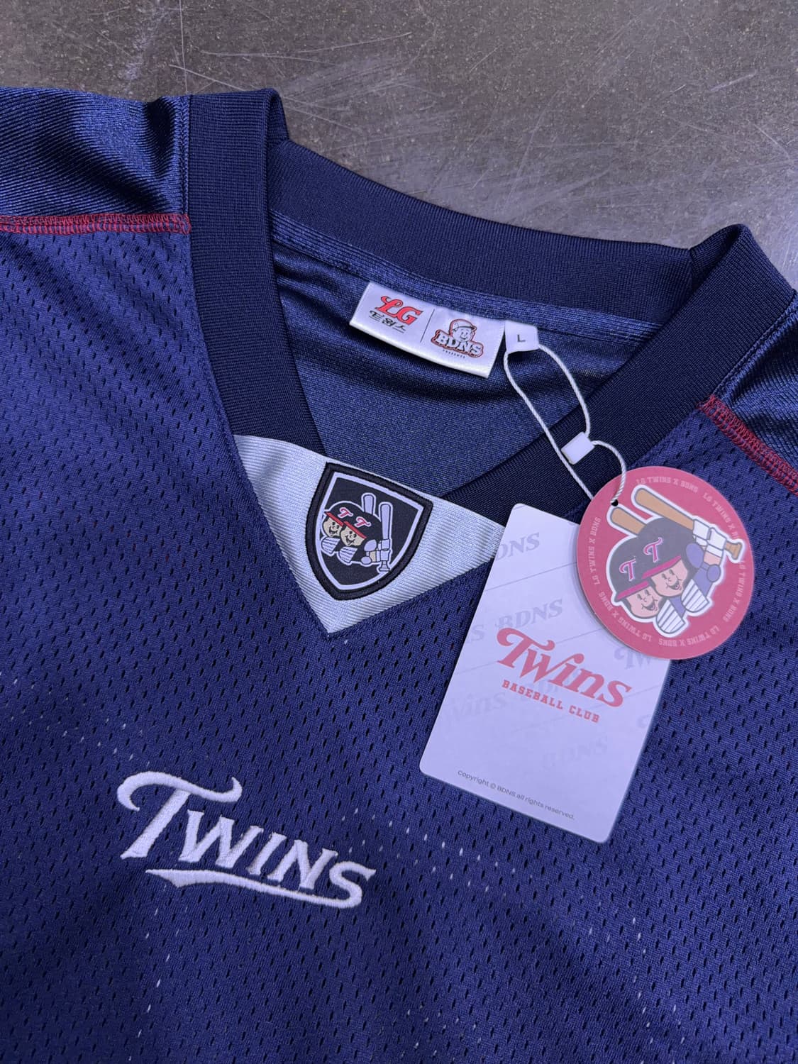 LG 엘지 트윈스 x 빠더너스 메쉬 져지 티셔츠 유니폼 네이비 L 상품이미지3