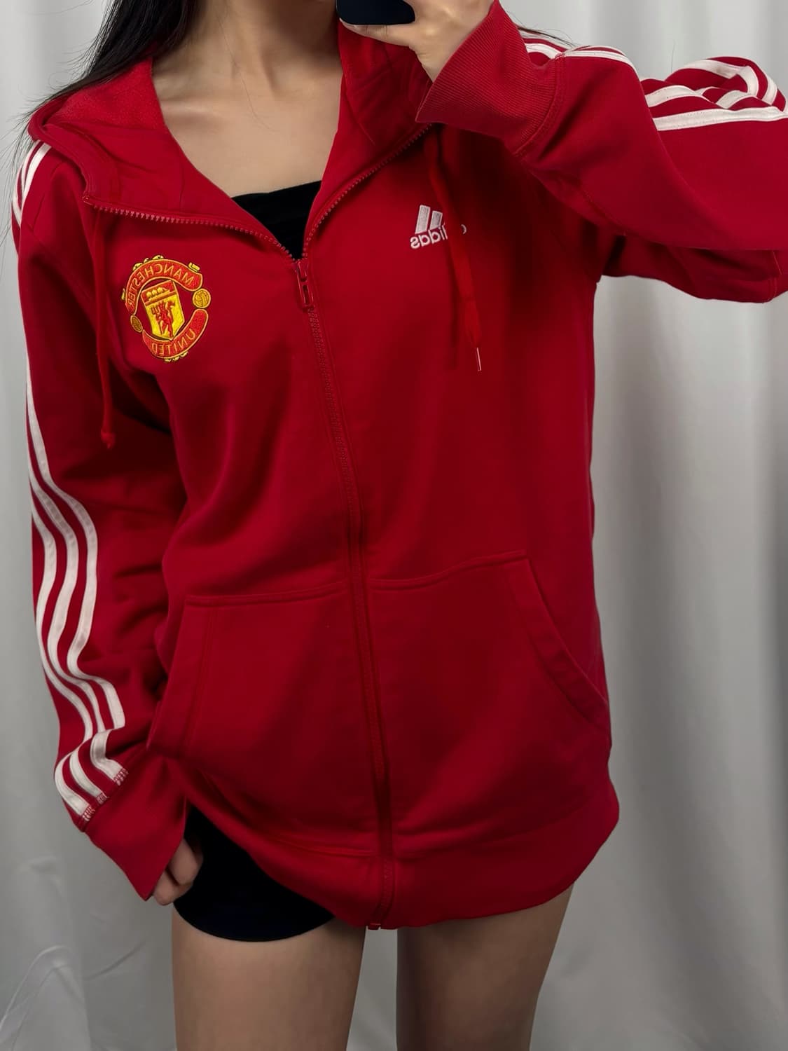 아디다스 맨체스터 유나이티드 레드 후드집업 상품이미지2