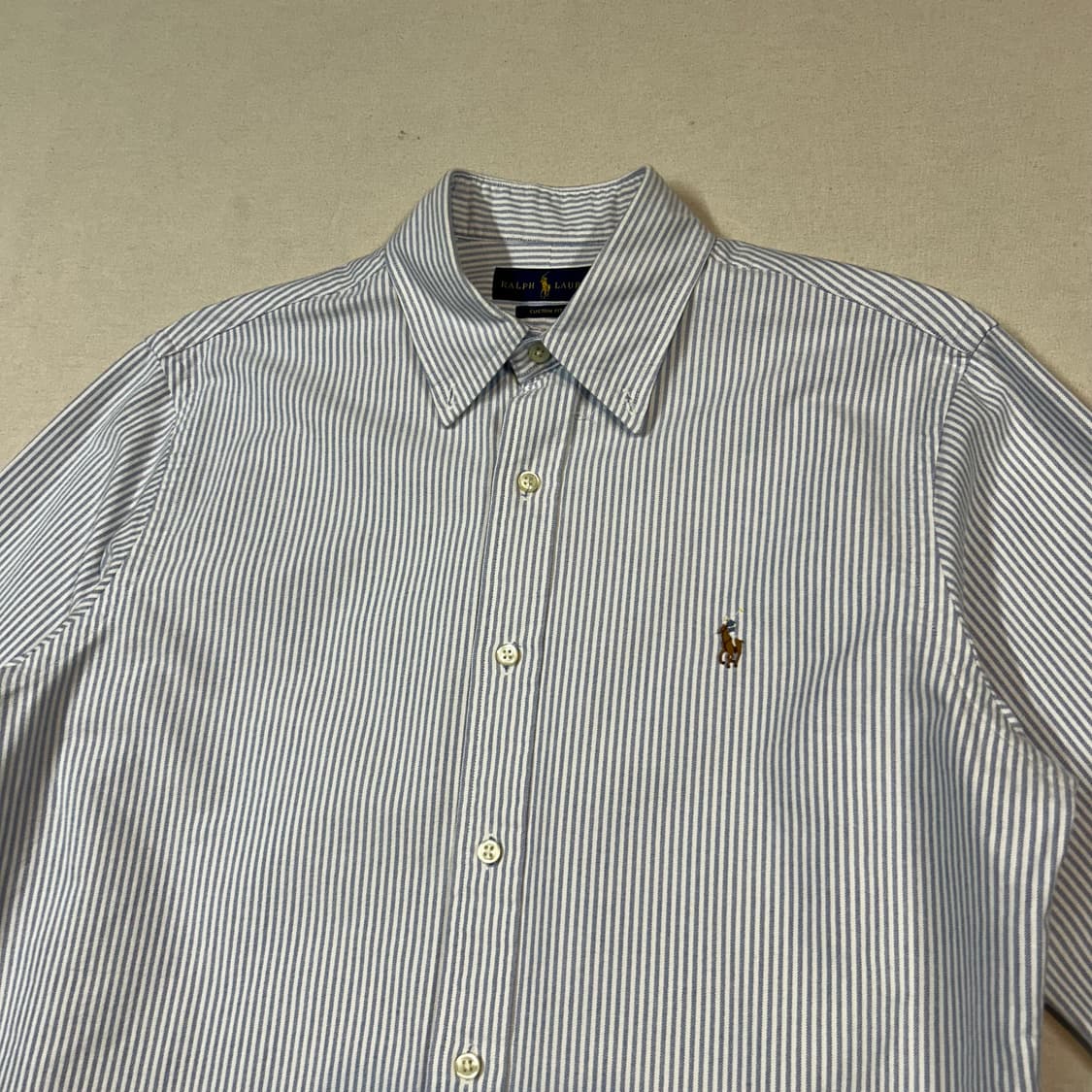 M) 폴로 랄프로렌 클래식 하늘색 스트라이프 옥스포드 셔츠 상품이미지3