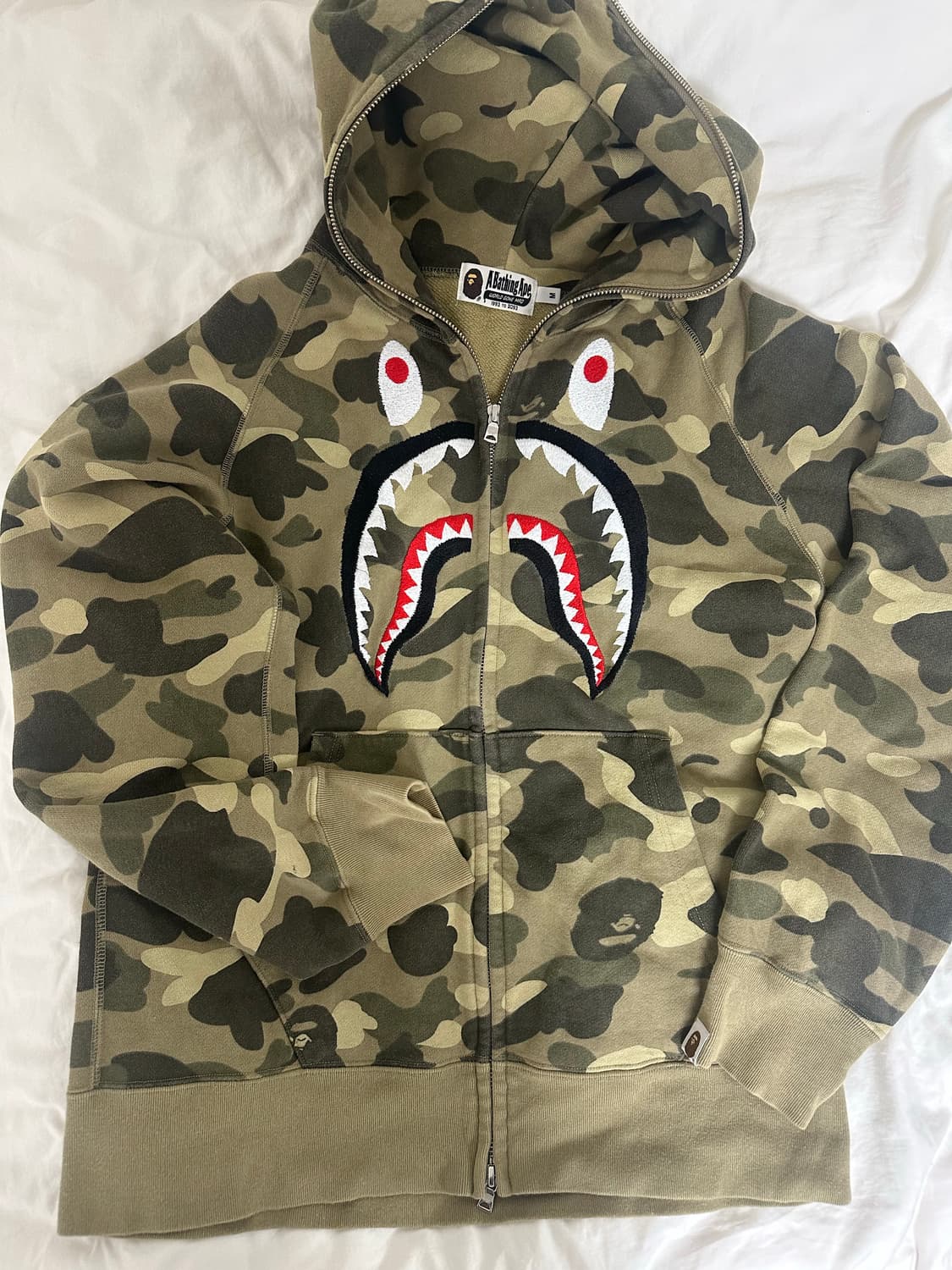 베이프 카키 카모 샤크 후드집업 상품이미지1