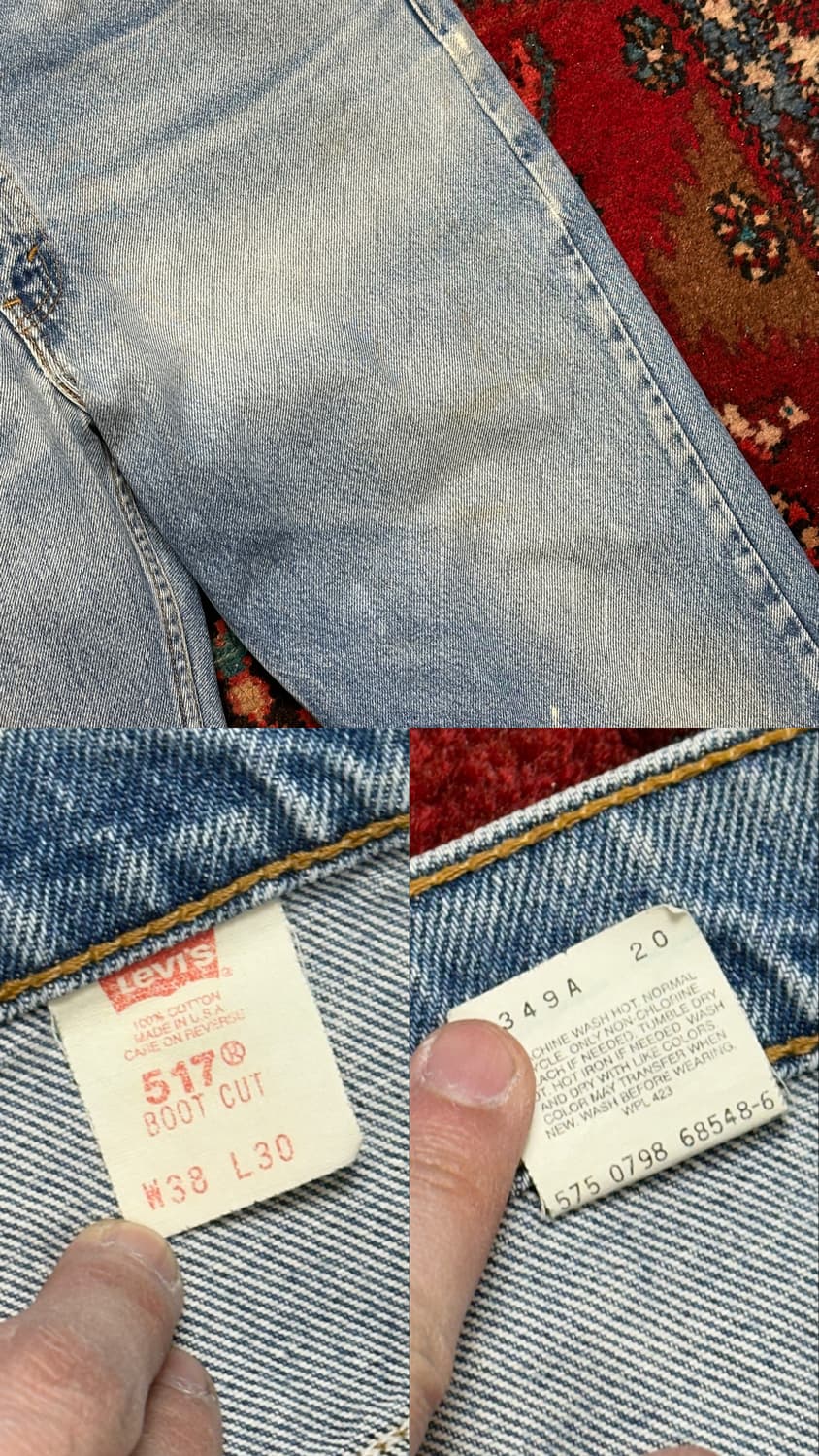 90's USA Made 리바이스 517 부츠컷 플레어진 상품이미지9