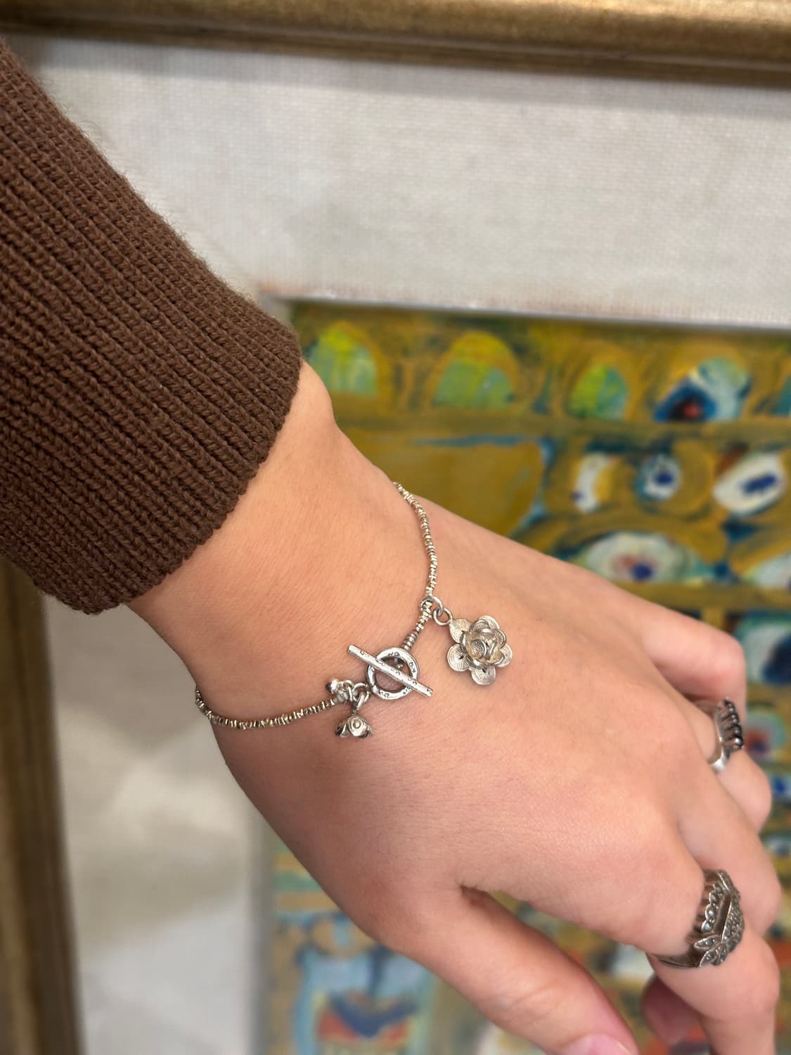 Musta karensilver+vintage charm bracelet 상품이미지2