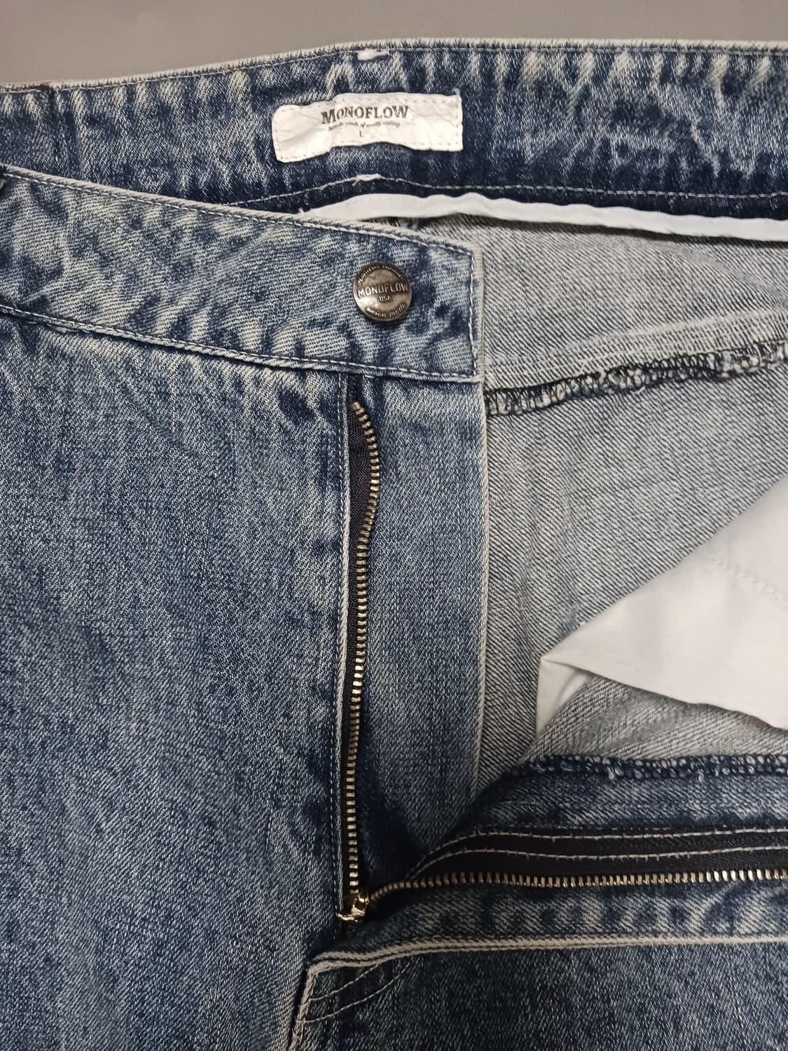 [35] 모노플로우 스톤워싱 와이드진 청바지 상품이미지6