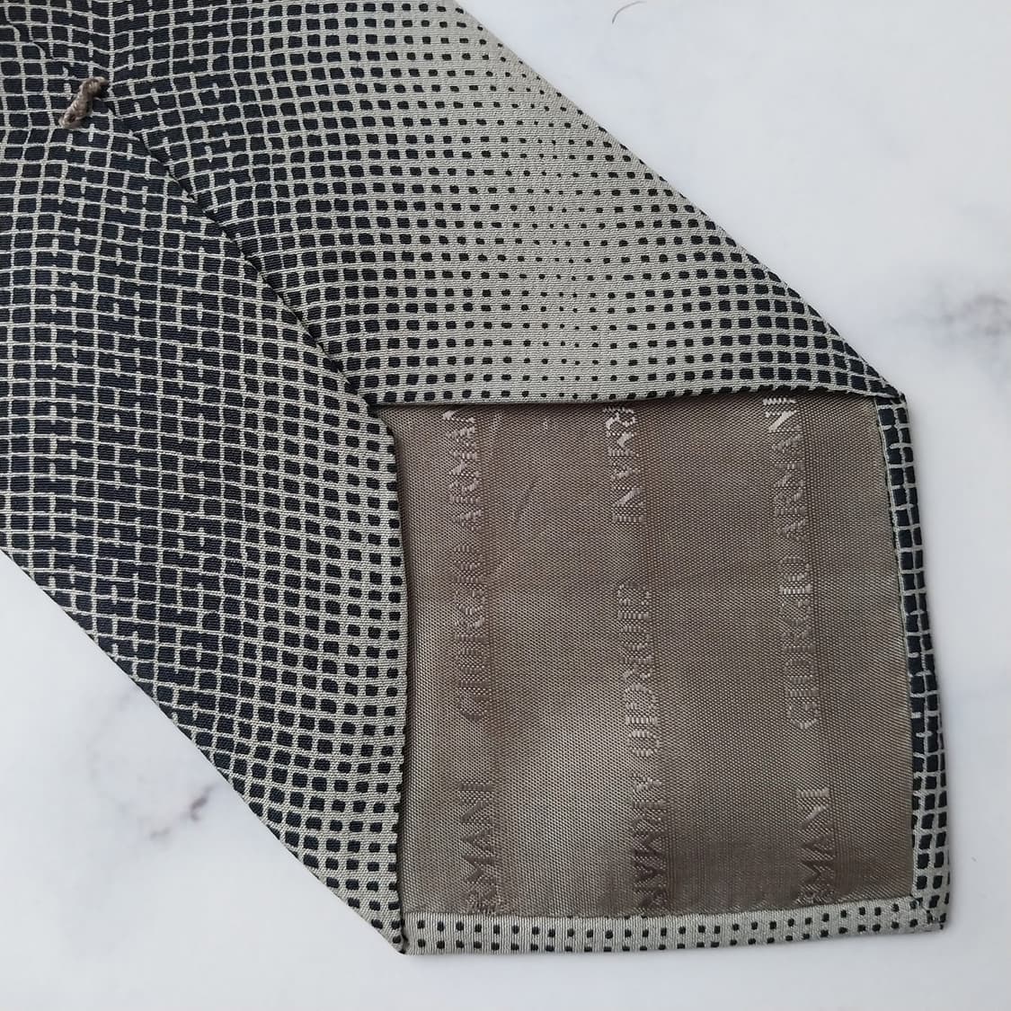 아르마니 꼴레지오니 실크 기하 패턴 넥타이 9.7cm A+등급 K1801 상품이미지9