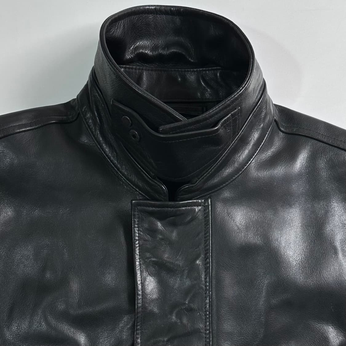 폴로 랄프로렌 블랙 카우레더 카코트 상품이미지6