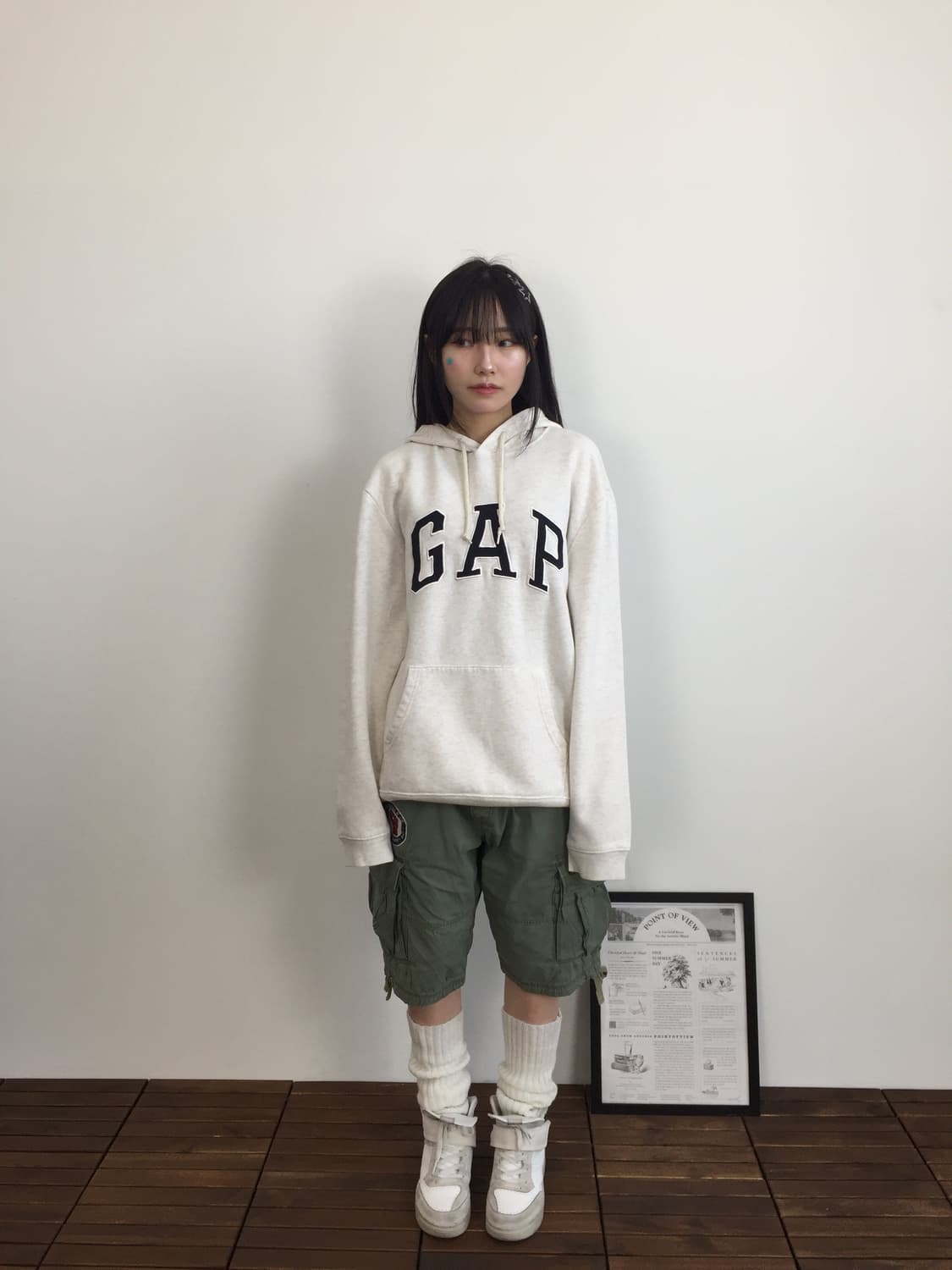 Gap Big Logo Ivory Hoodie 상품이미지1