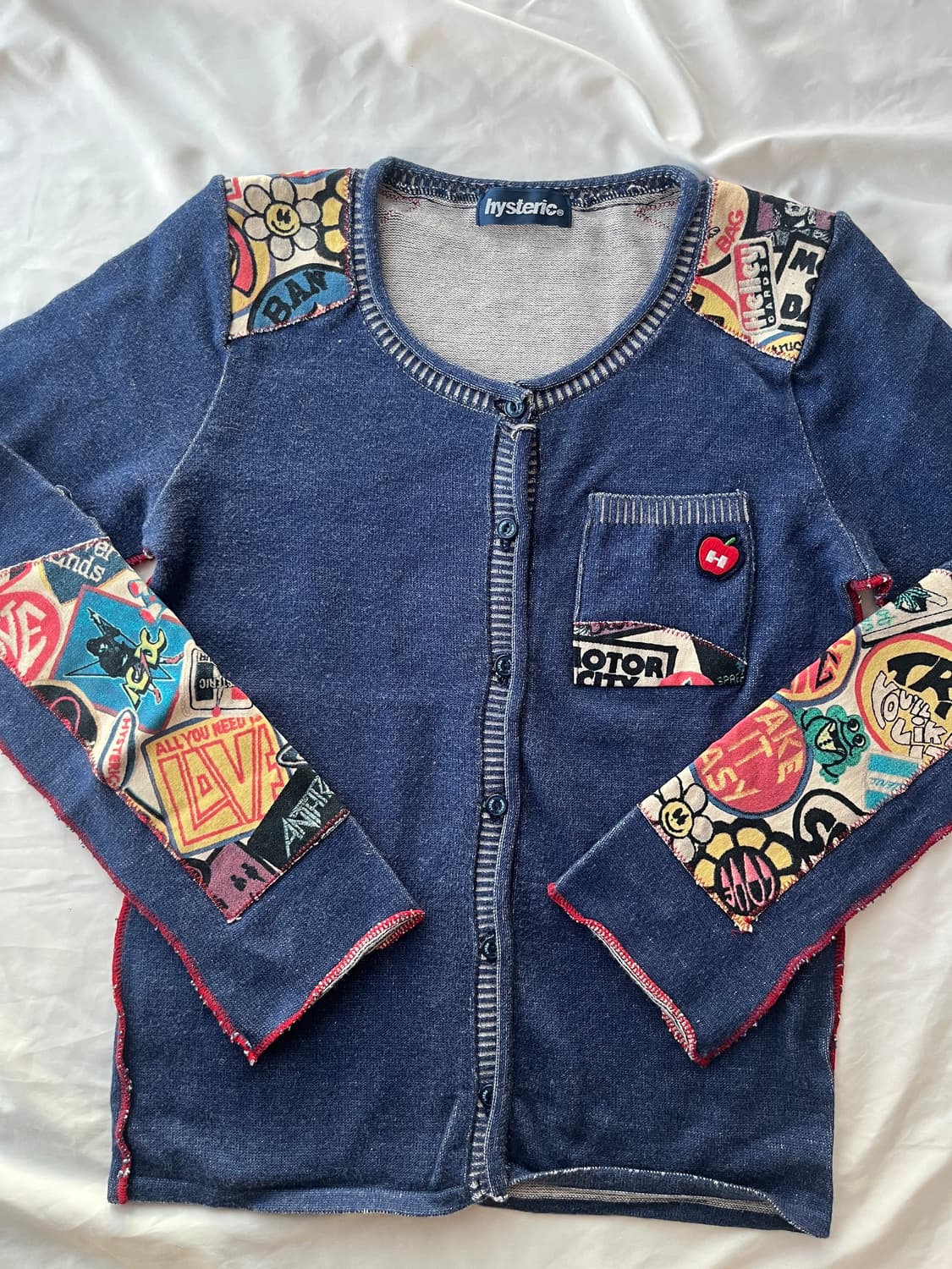 (초레어)히스테릭 글래머 아카이브 초기 패치워크 니트 가디건 롱 슬리브 상품이미지2