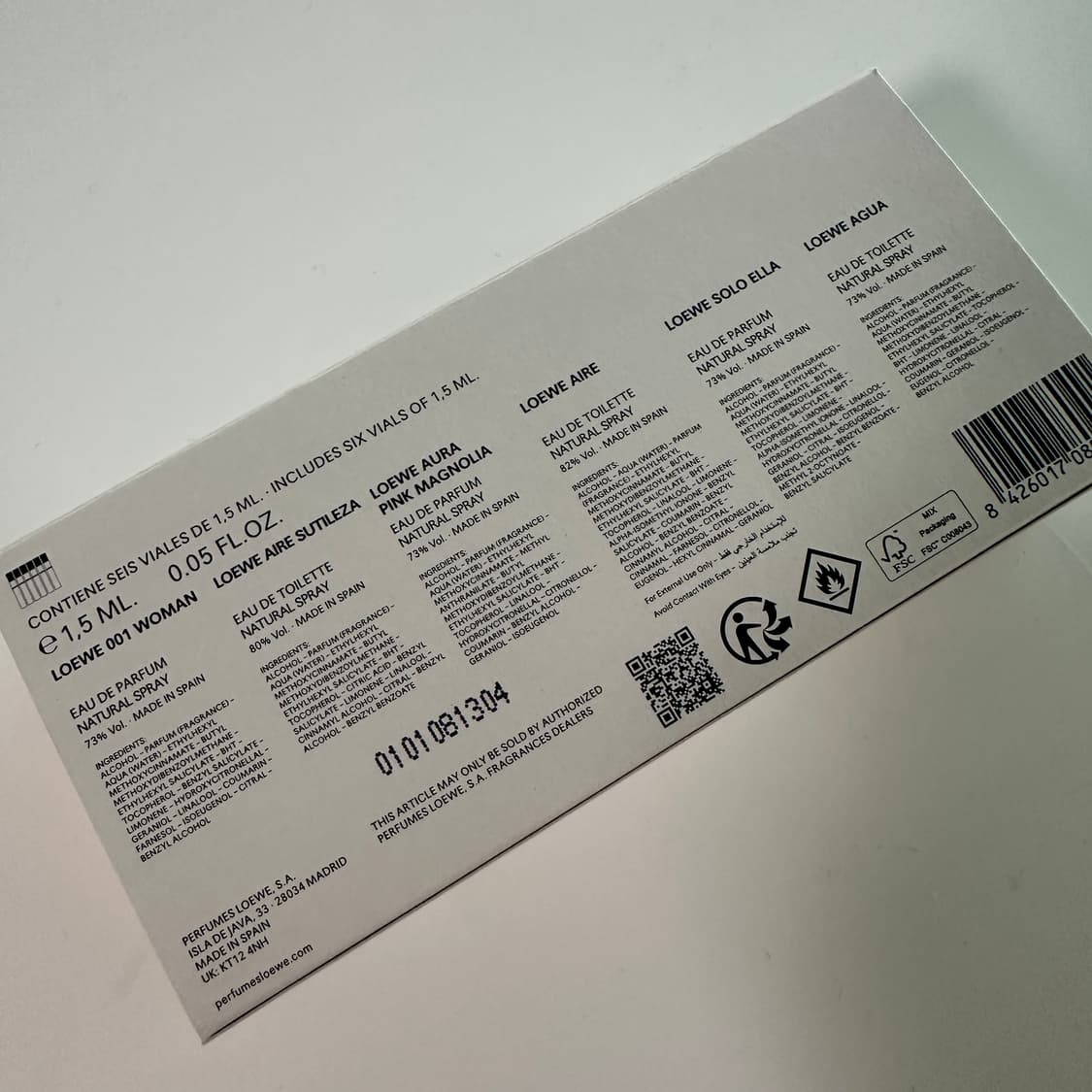 로에베 향수 디스커버리 샘플 박스 세트 6 x 1.5ml 상품이미지3