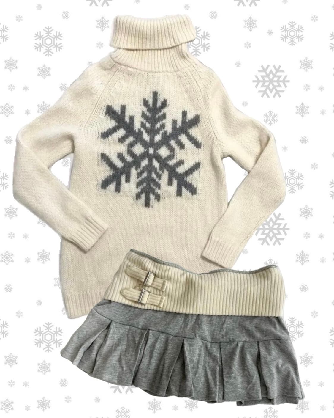 (급전할인) 빈티지 gap 눈꽃 목폴라 니트 상품이미지1