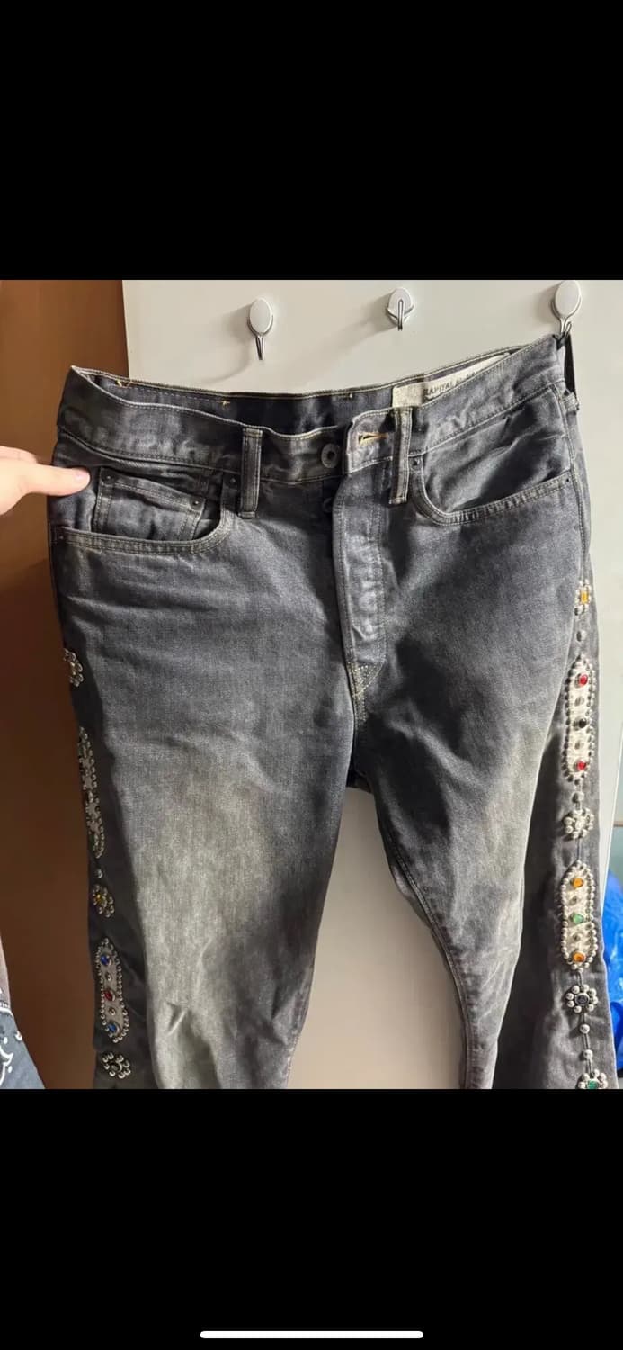 급처) 캐피탈 14온즈 데님 5P 몽키 시스코 잼스톤 팬츠 블랙 (30) 상품이미지1