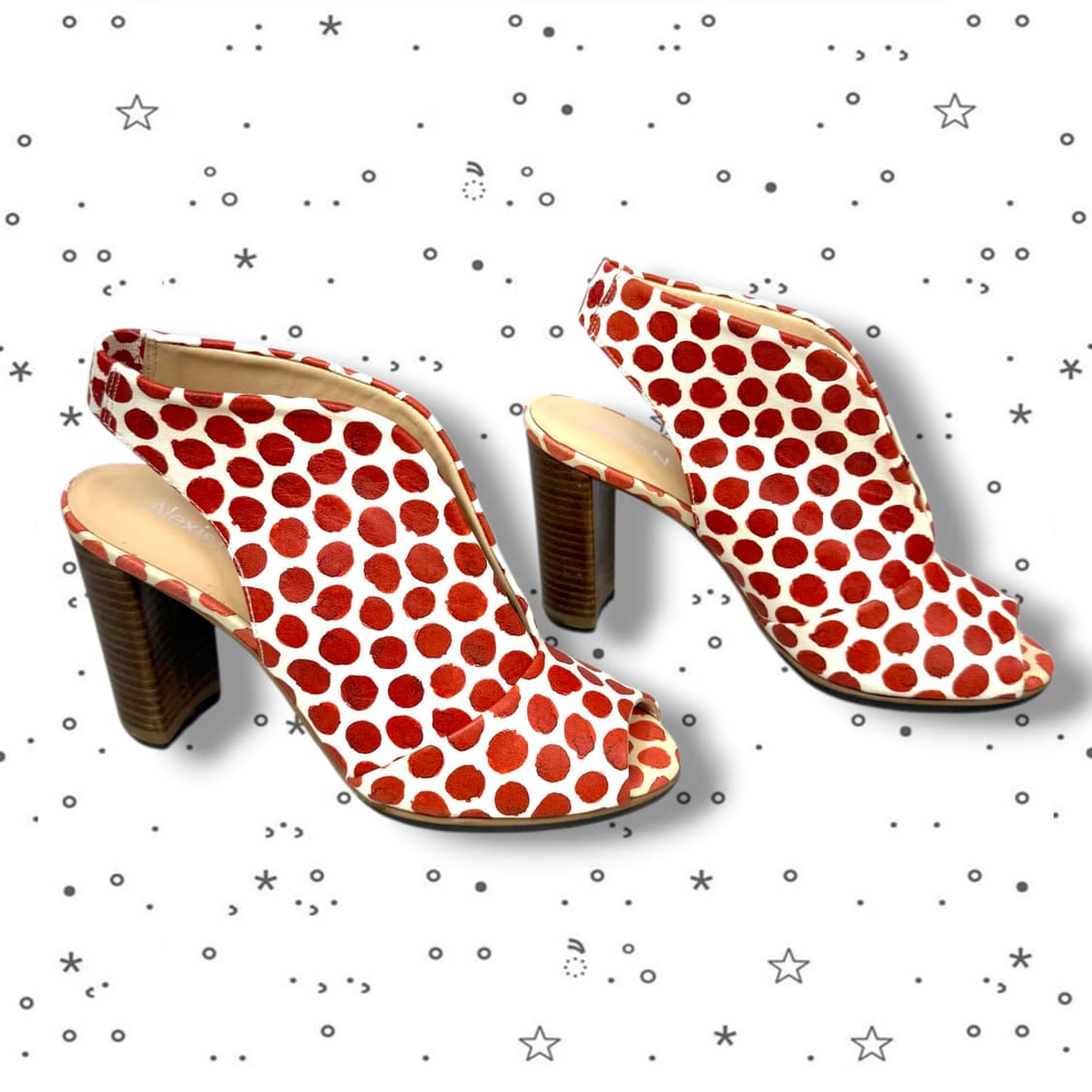 37 Alexis N 알렉시스앤 레드 물방울 도트 오픈토 부티힐 상품이미지2