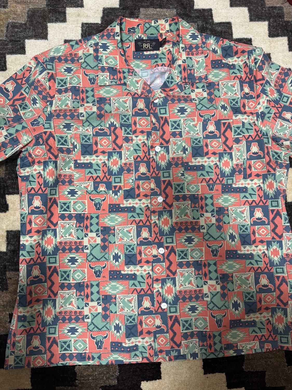 RRL 더블알엘 프린팅 반팔 셔츠 XL 상품이미지2