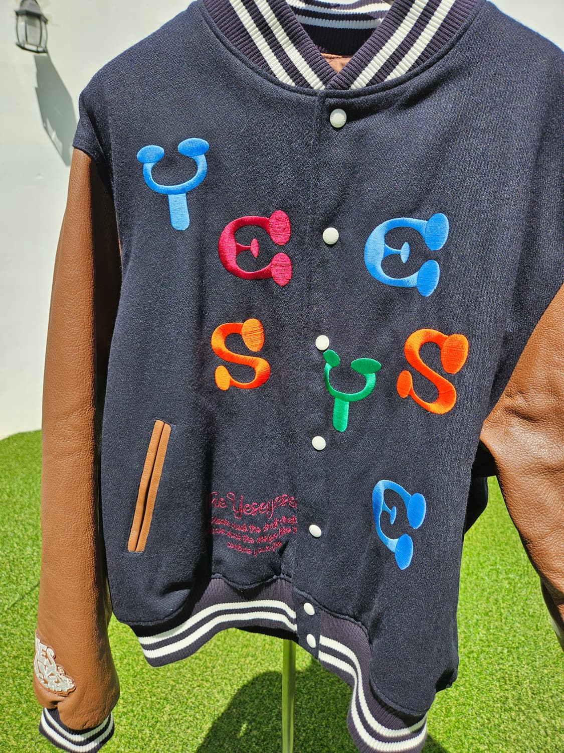 예스아이씨 레더 울 바시티 자켓 상품이미지3