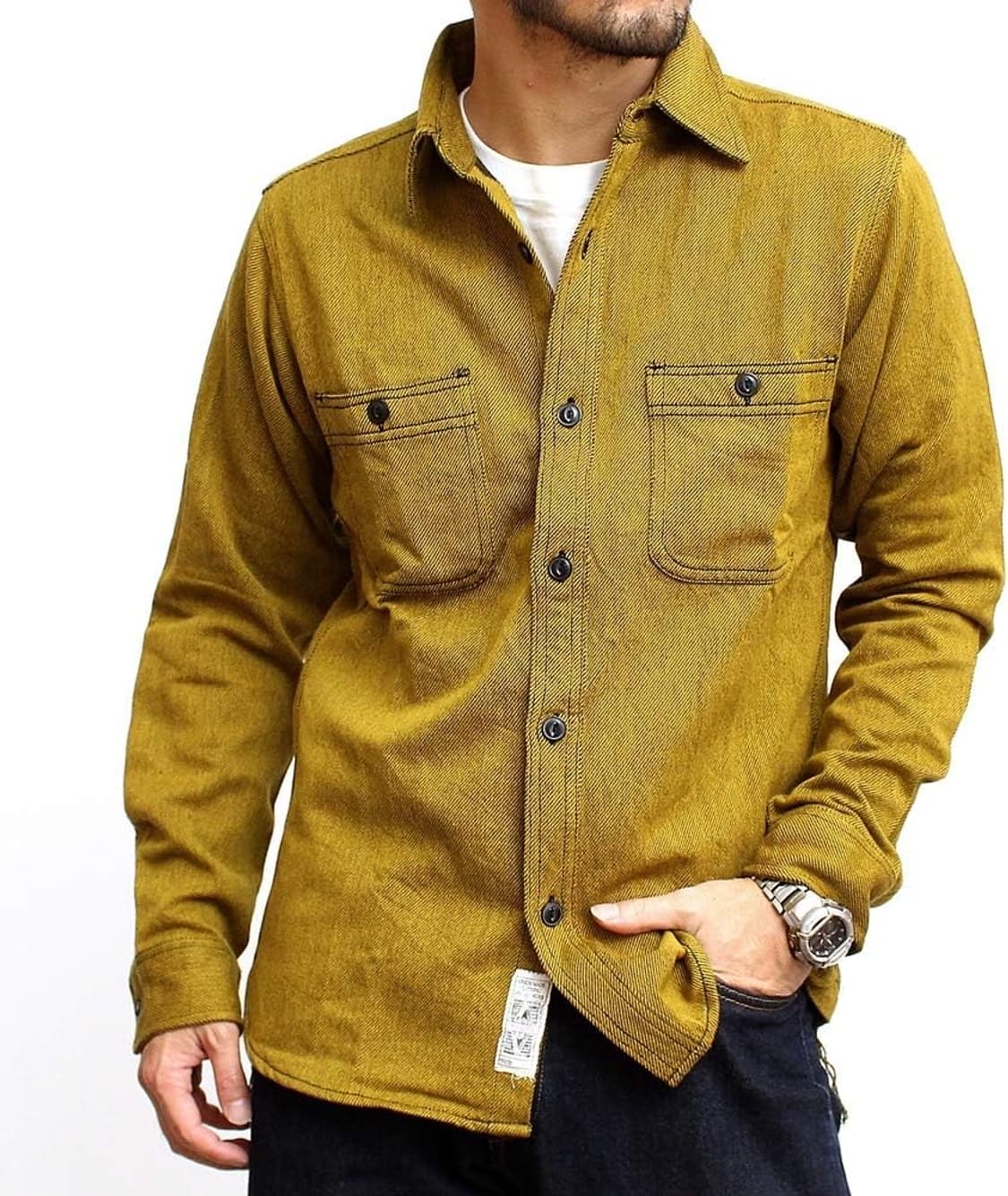 휴스턴 솔리드 비에라 워크셔츠 머스타드 M 상품이미지9