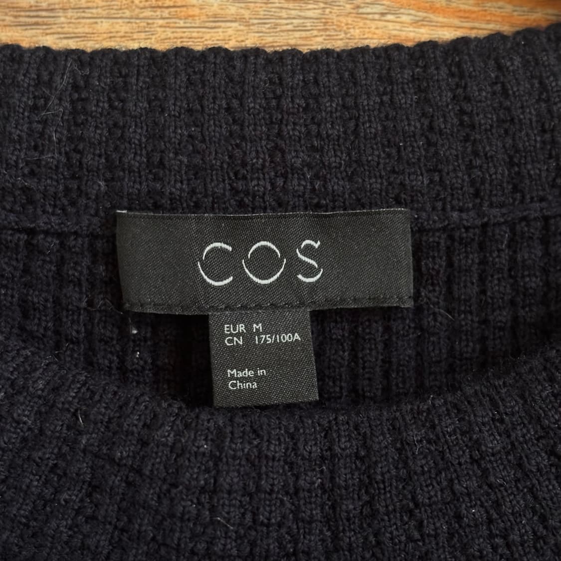 COS 다크네이비 니트 M 골지 체크 수입 정품 코스 실루엣 상품이미지2