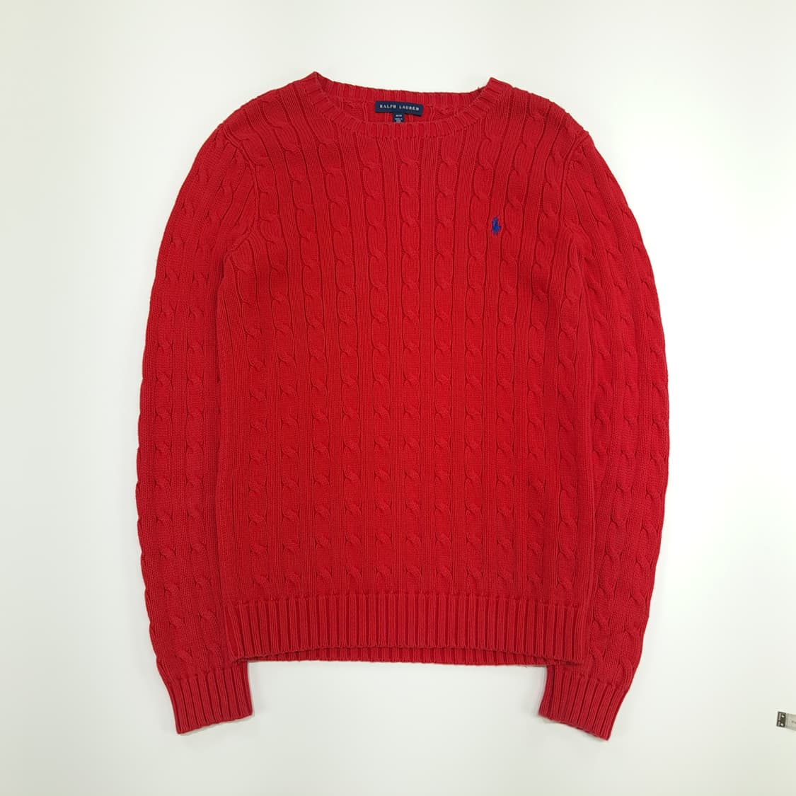 CN745W M 폴로 랄프로렌 레드 라운드 케이블 긴팔 니트 스웨터 상품이미지1