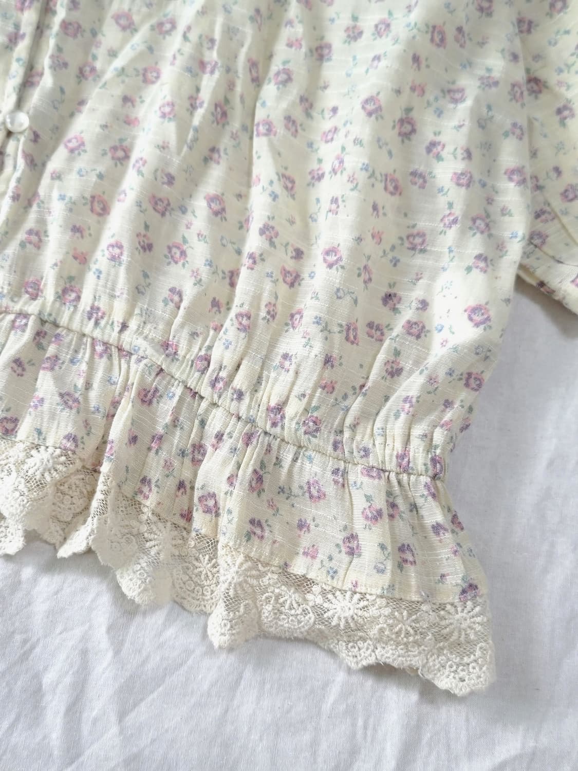 모리걸 플라워 벌룬 일본빈티지 블라우스 상품이미지4