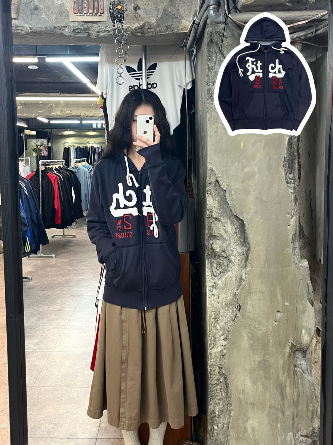 아베크롬비 기모 후드집업 네이비 S #csz2756 상품이미지1