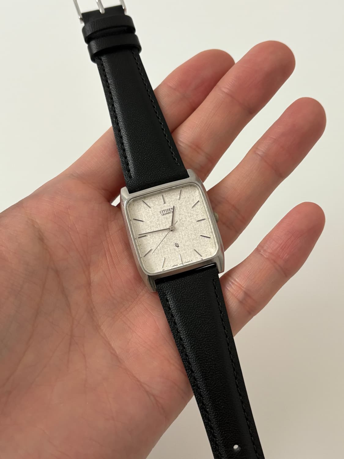 80s CQ texture dial silver square quartz 상품이미지2