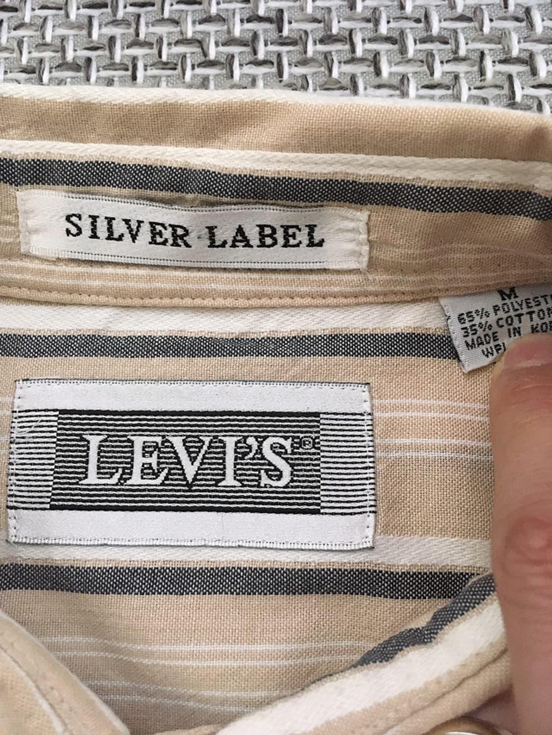 90s vtg Silver-label bold stripe shirts 상품이미지2