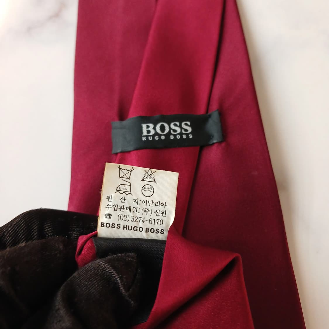 휴고보스 실크 레드 솔리드 넥타이 10cm A등급 A19410
 상품이미지9