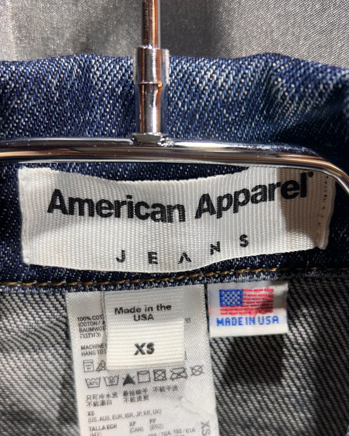 XS 아메리칸 어패럴 생지 데님 트러커 자켓 상품이미지5