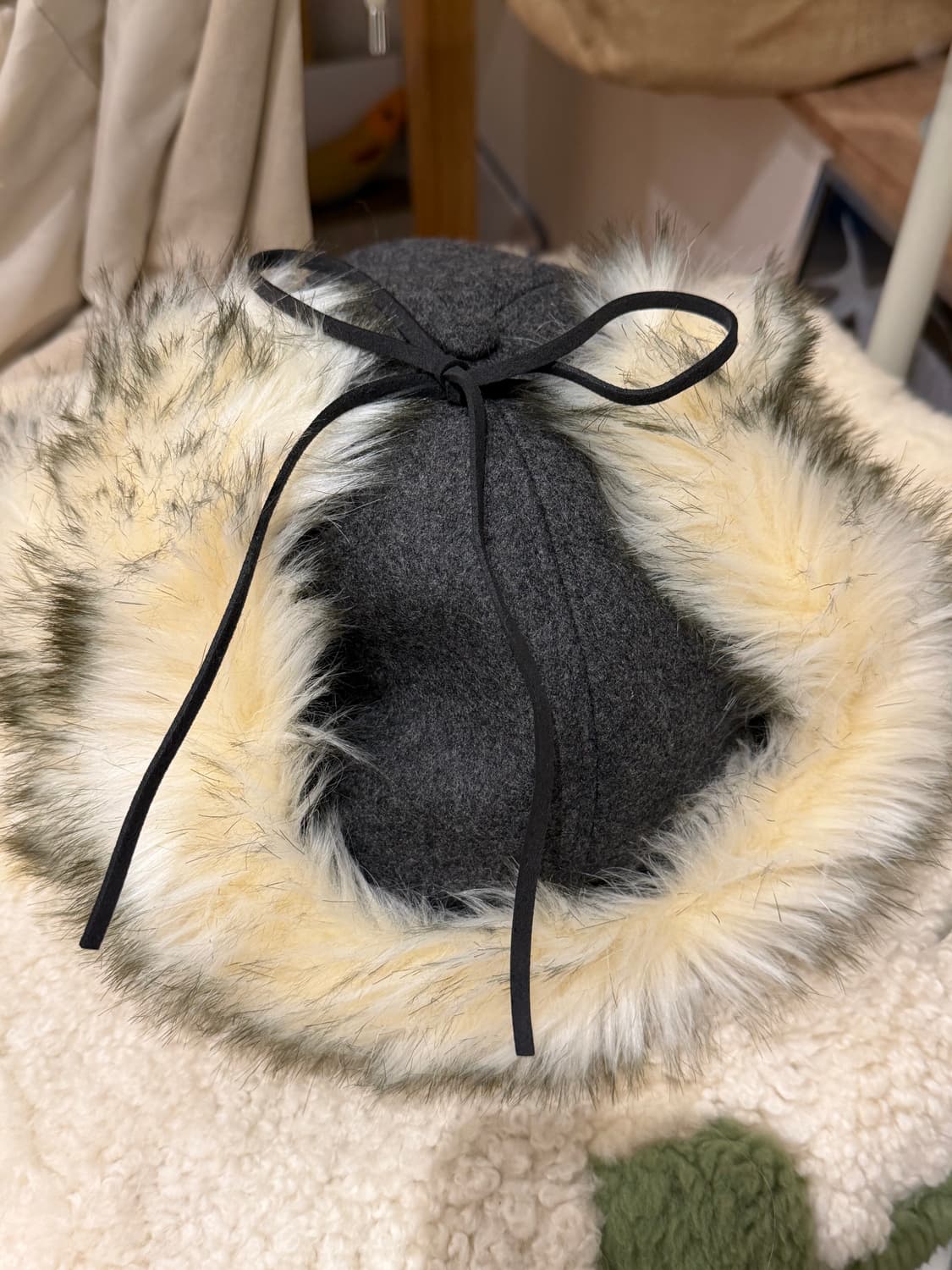 OpenYY 모자 Faux fur earflap cap 그레이 상품이미지4