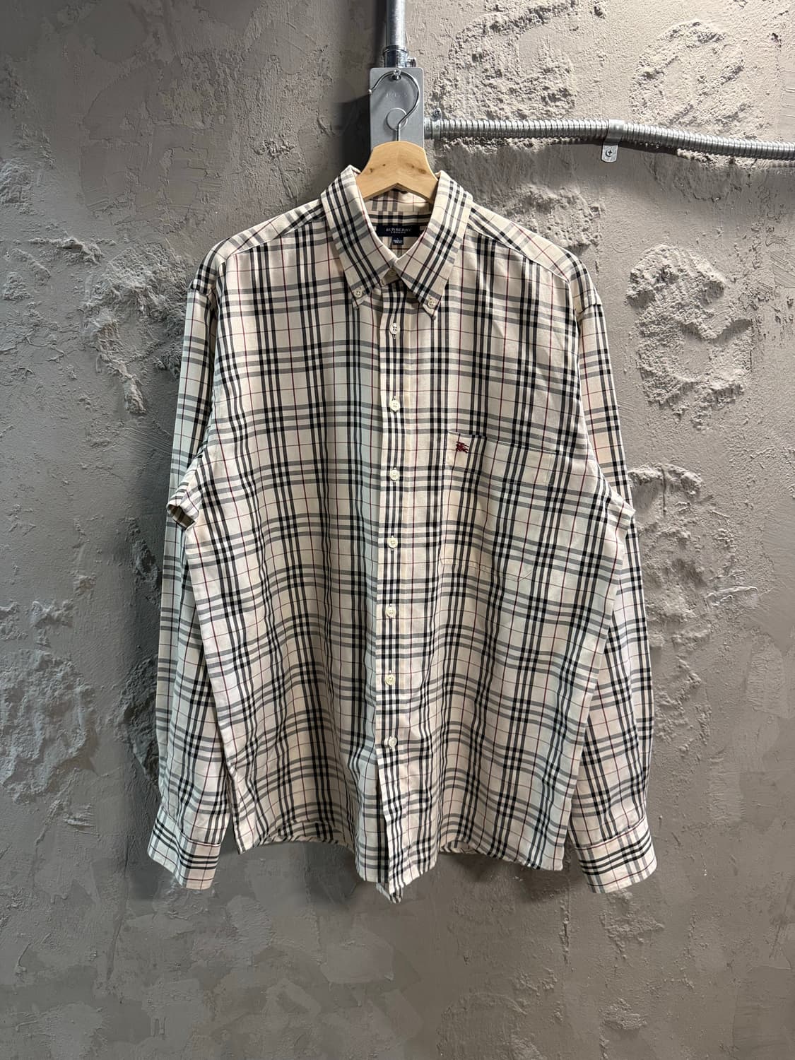 L 버버리 BURBERRY 런던 노바체크 버튼다운 셔츠 연베이지 상품이미지1