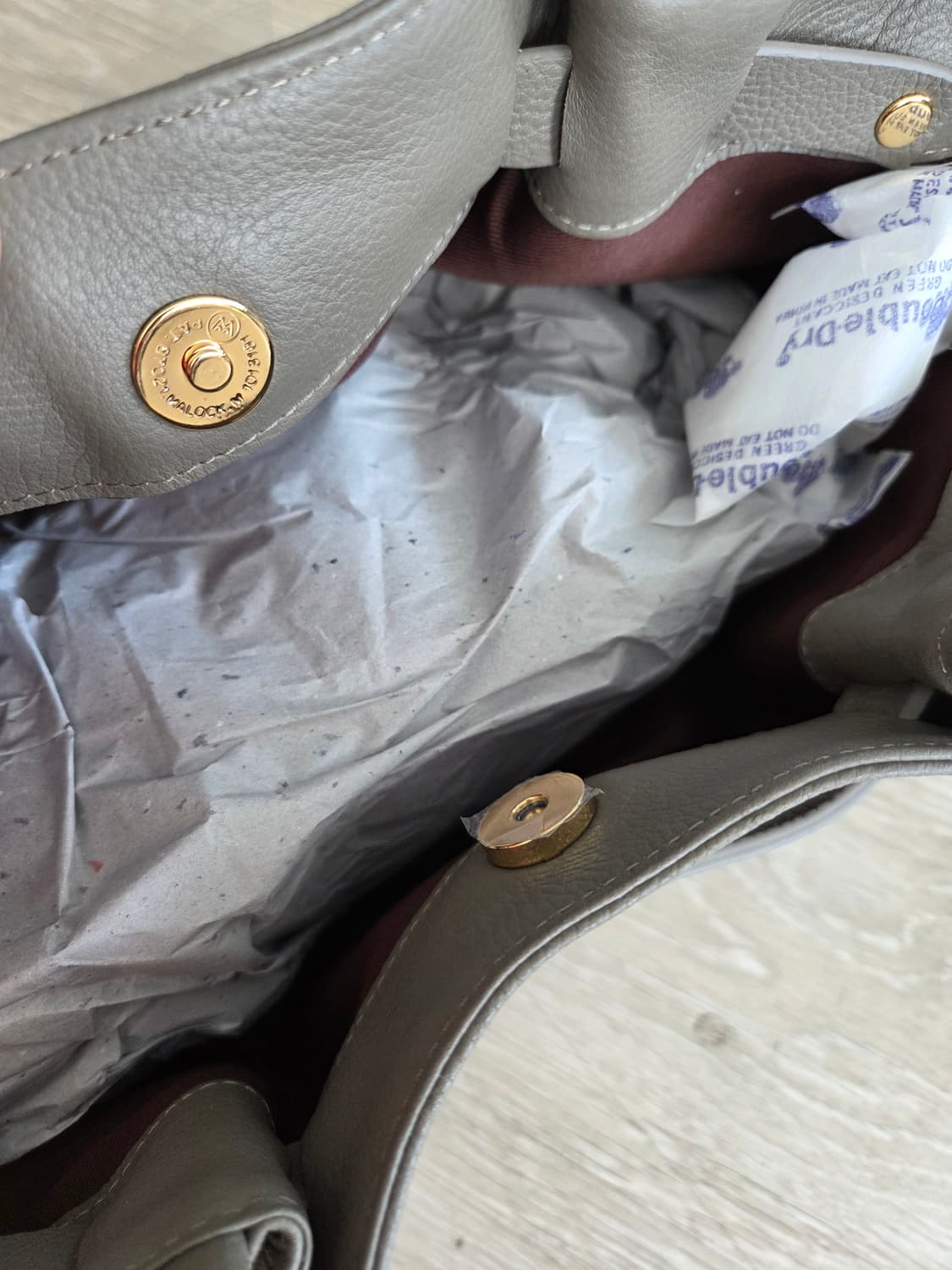 소가죽 토트백.그레이.새상품.12만 상품이미지3