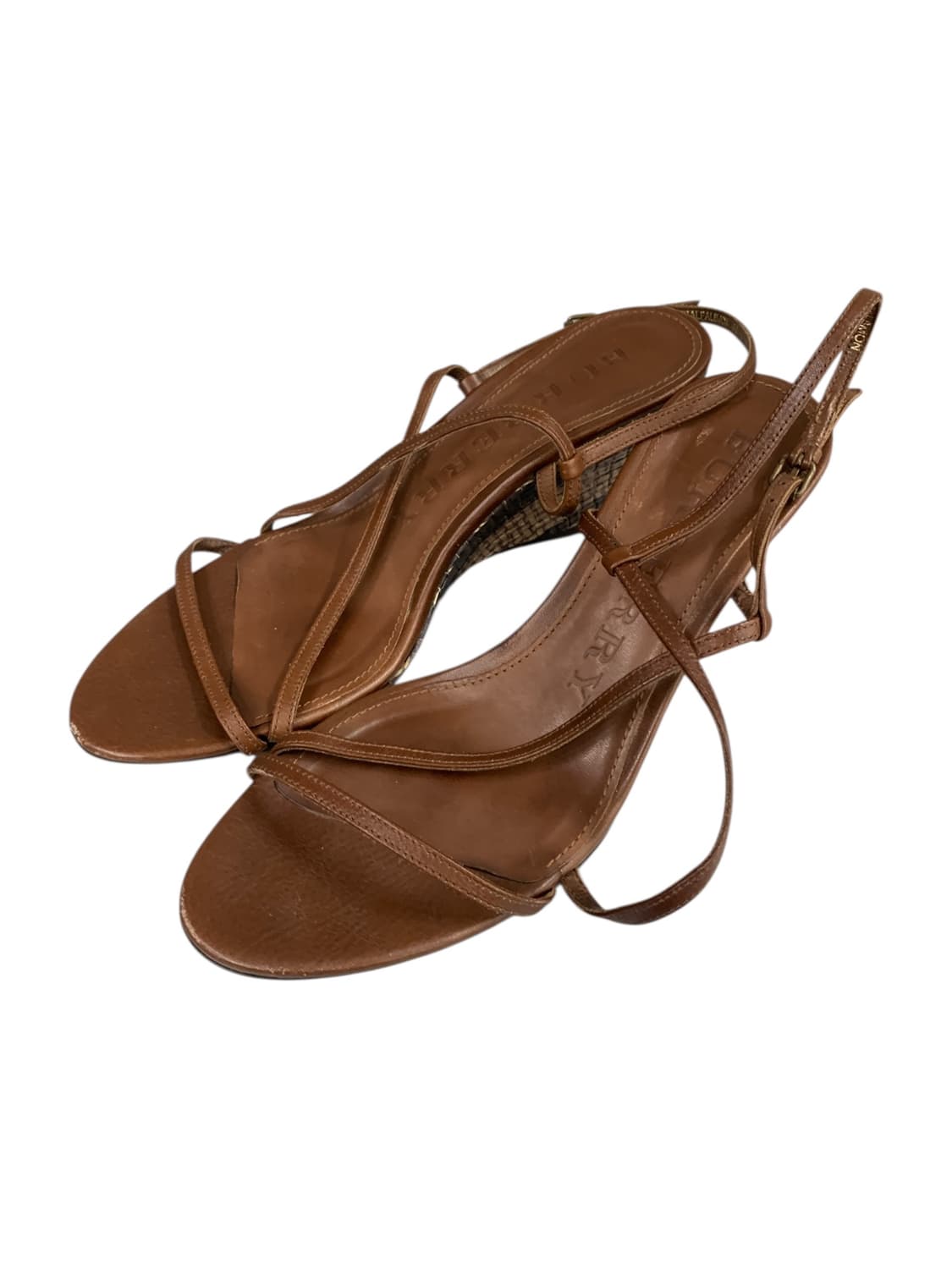 버버리 가죽 스트랩 웨지 샌들 브라운 38(240) 상품이미지5