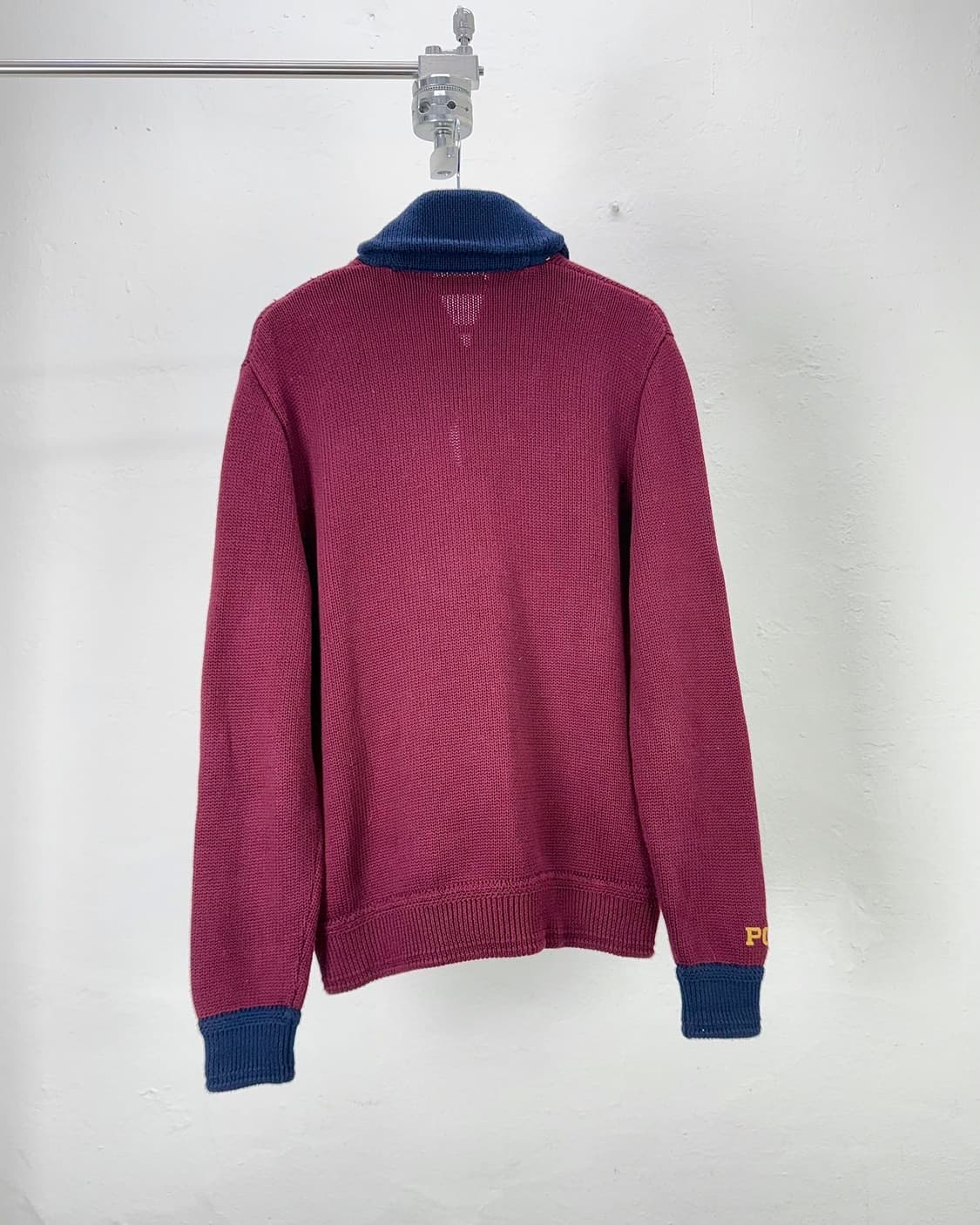 폴로 랄프로렌 버건디 레터맨 코튼 가디건 상품이미지6