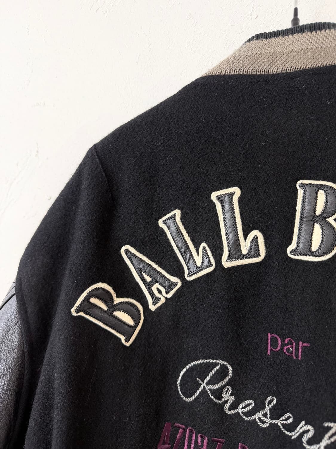 90s BALL ITALY 카우레더 슬리브 바시티 자켓 상품이미지4