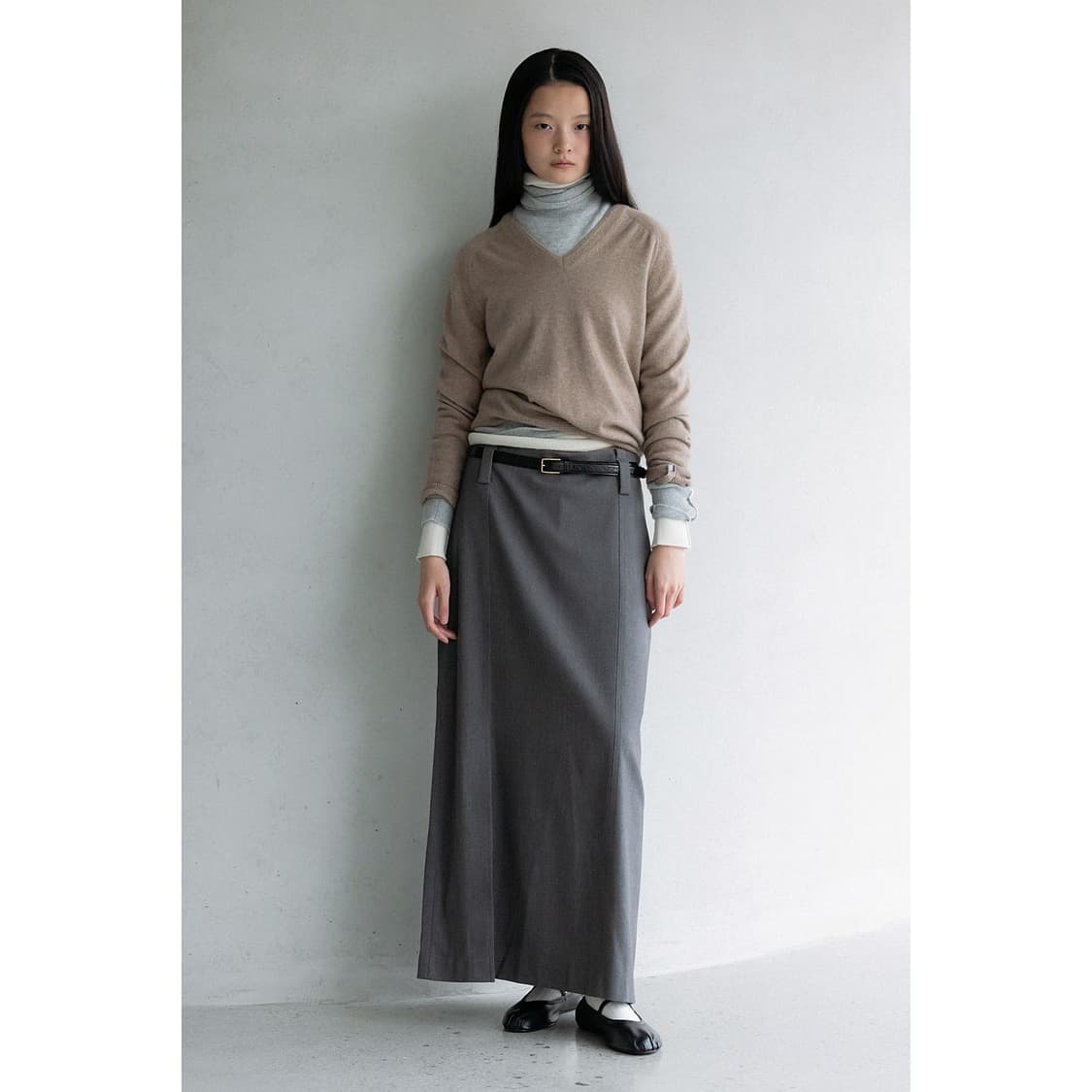 르캐시미어 24 브이넥 니트 스웨터 (BEIGE) 상품이미지2