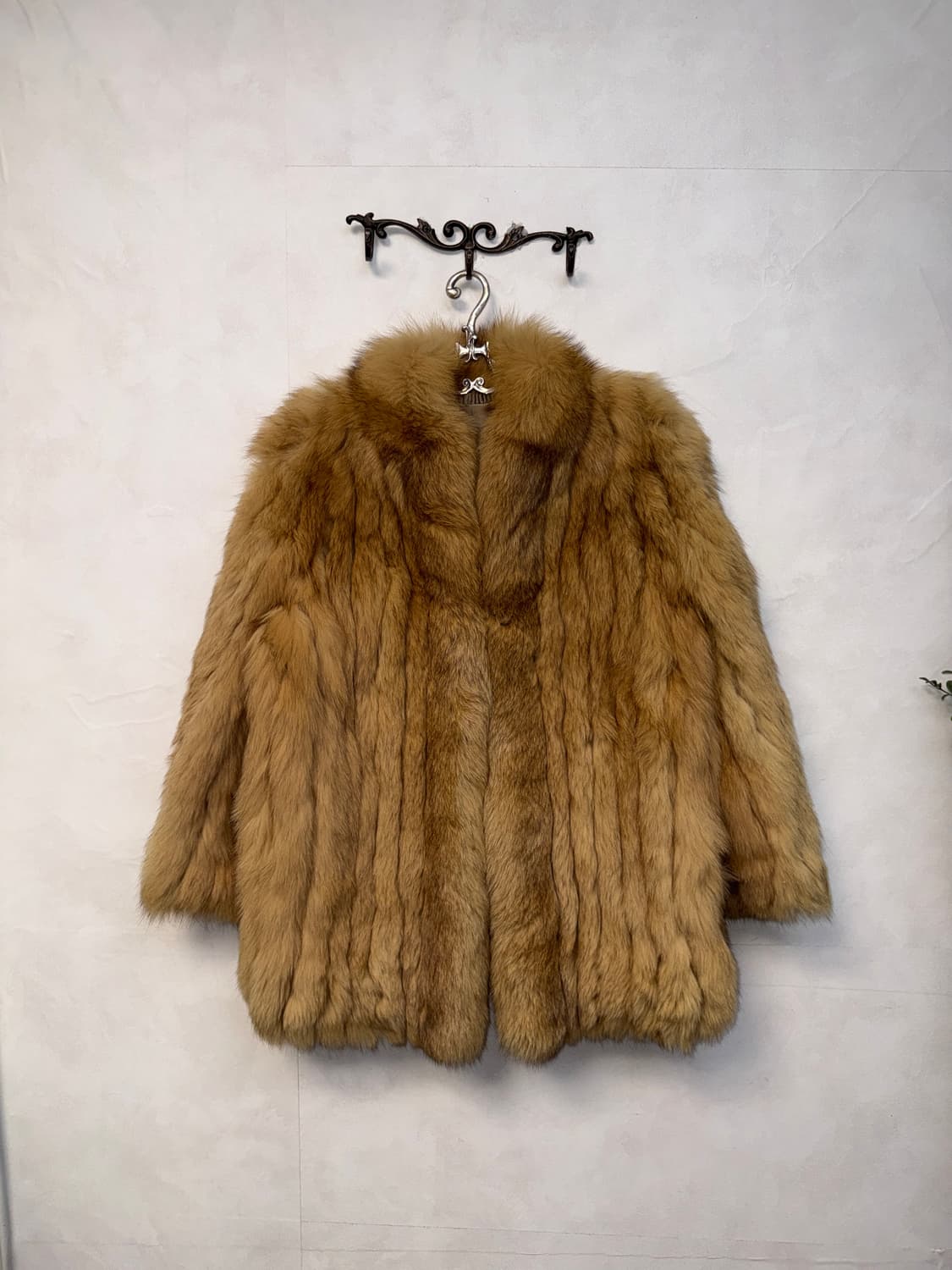 Beige brown fox fur coat jacket  상품이미지1