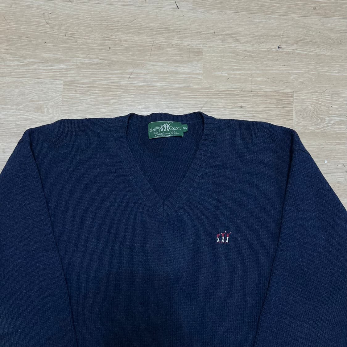 헨리코튼 골프웨어 자수로고 브이넥 니트 스웨터 [네이비] M/95 상품이미지2