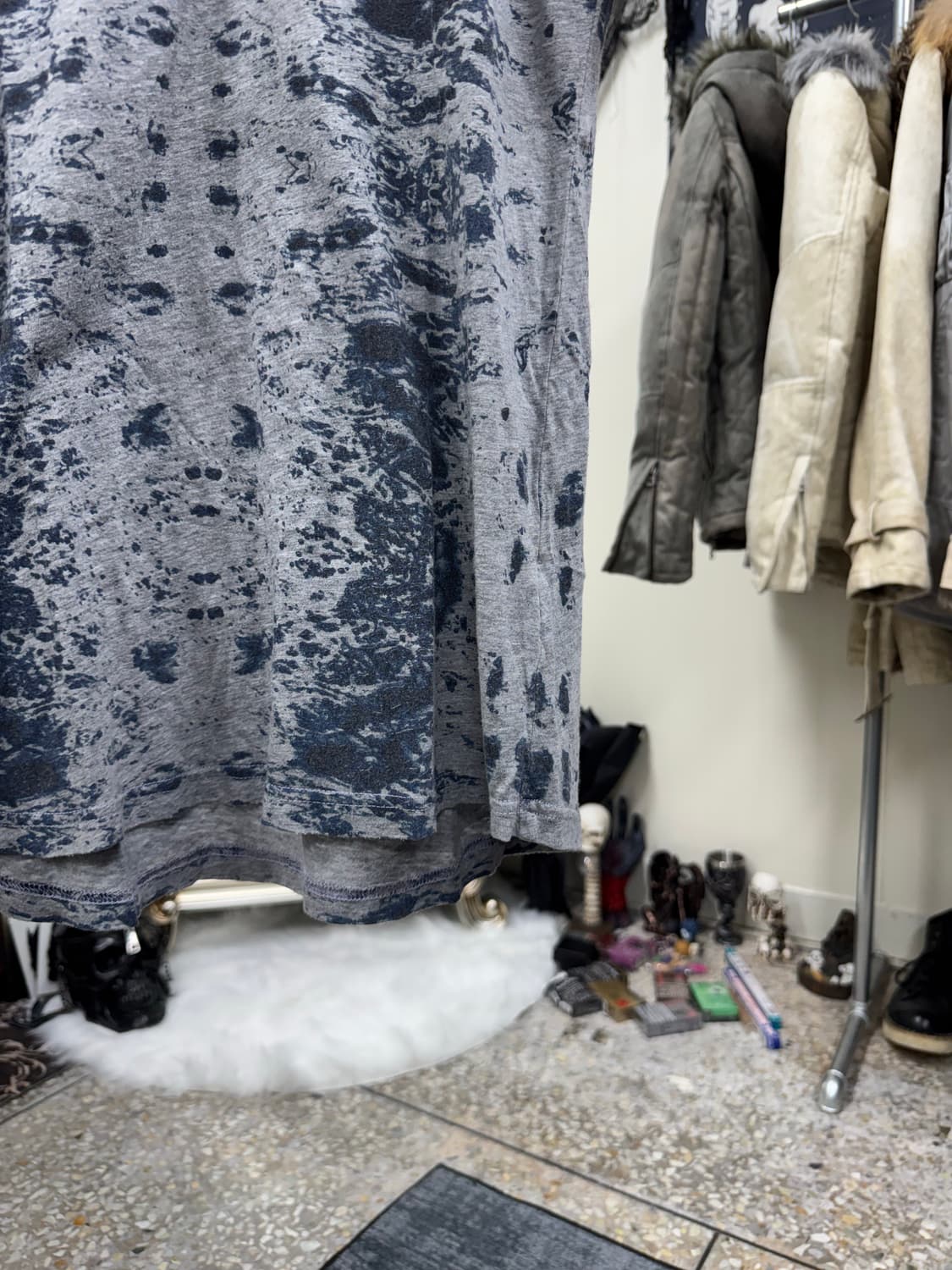 No id 00s marbling printing top 상품이미지5