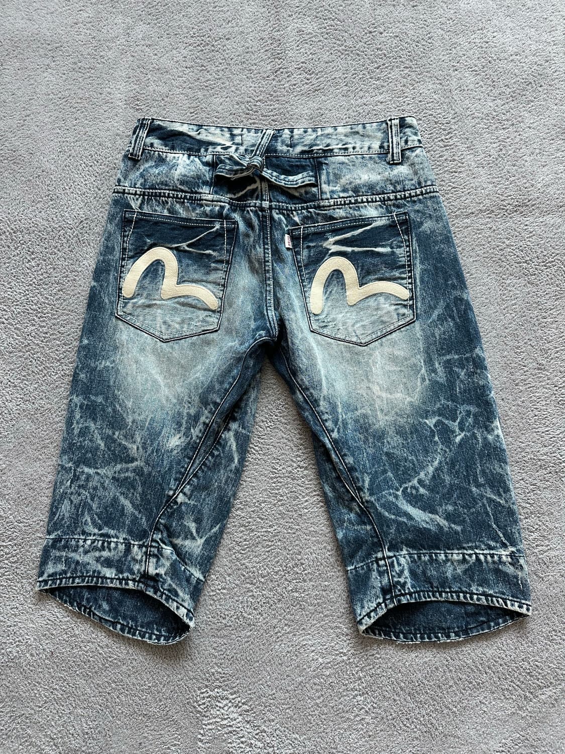 에비수 워싱 하프 신치백 데님팬츠 반바지 7부~8부 상품이미지5