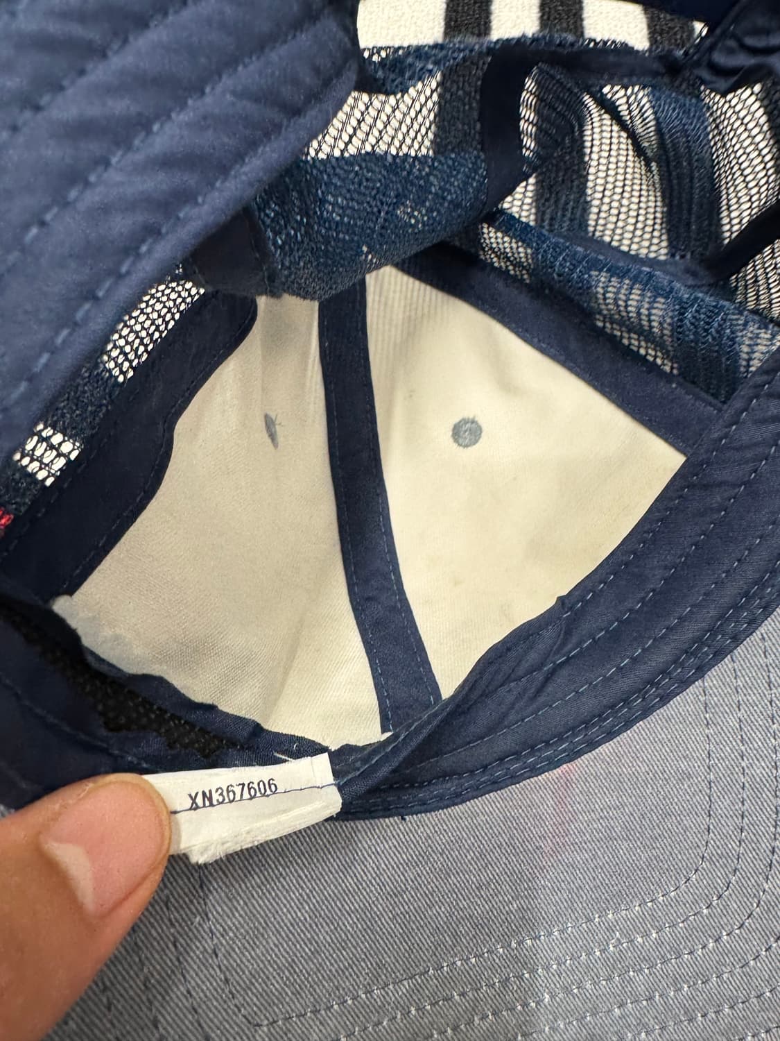 노스페이스 그레이 앤 블루 스냅백 트러커 햇 로고  메쉬 워싱 트래킹 상품이미지7