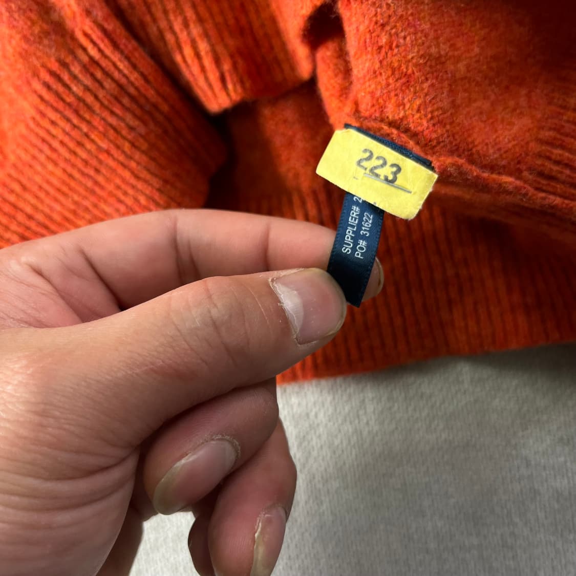 95 폴로랄프로렌 램스울 브이넥 오렌지 니트 상품이미지4