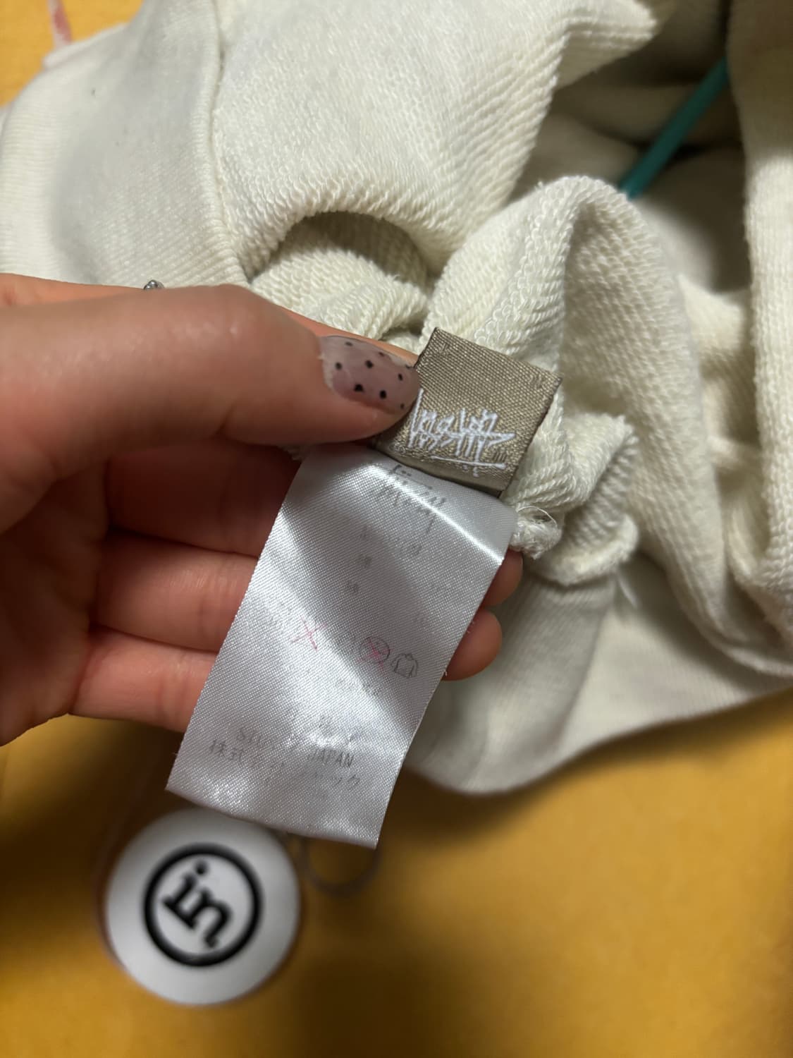 빈티지 스투시 다이스 크롭 후드티 아이보리 주사위 상품이미지6