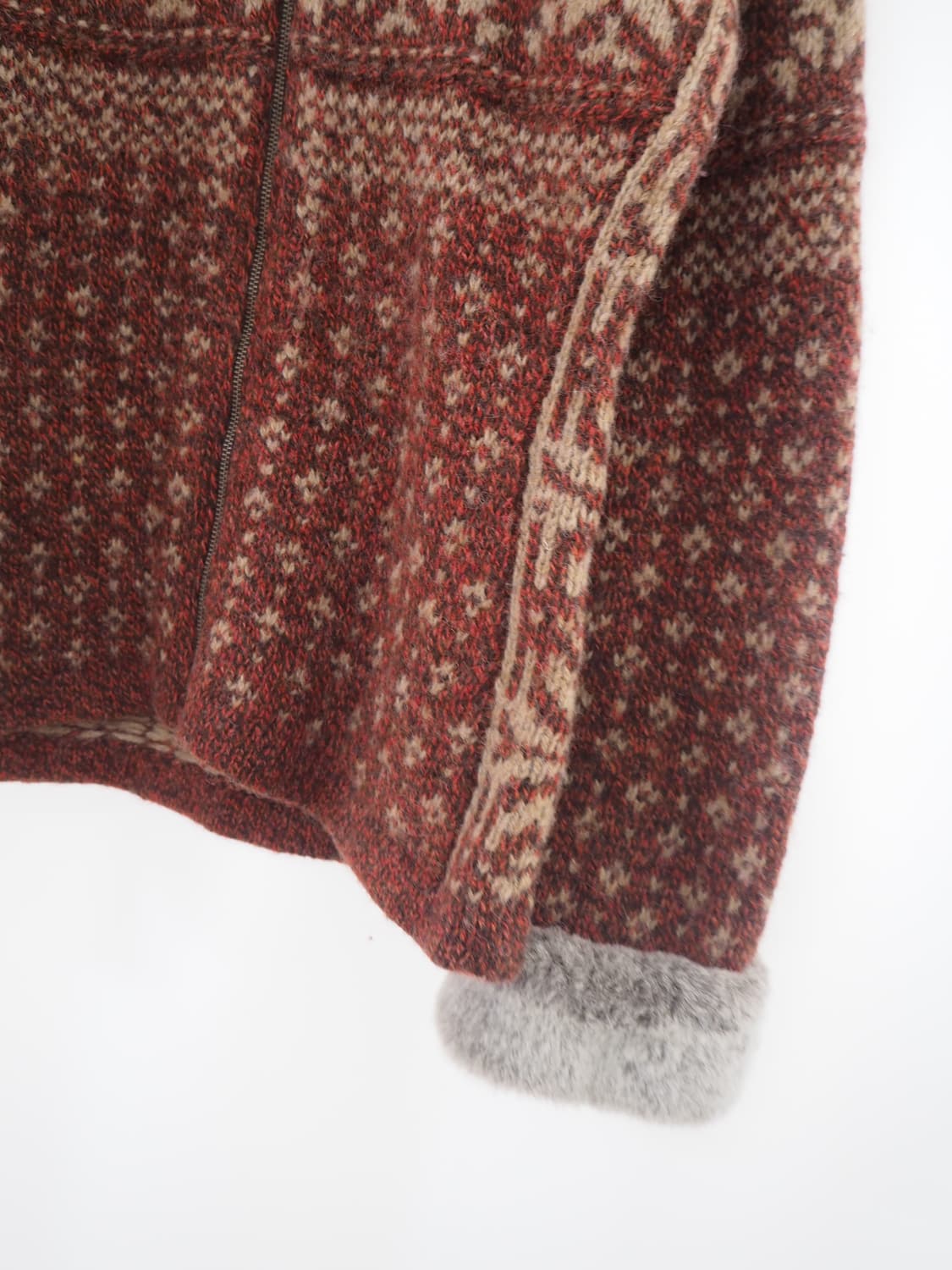 BRUNETTE fur trimming knit zip up  상품이미지3