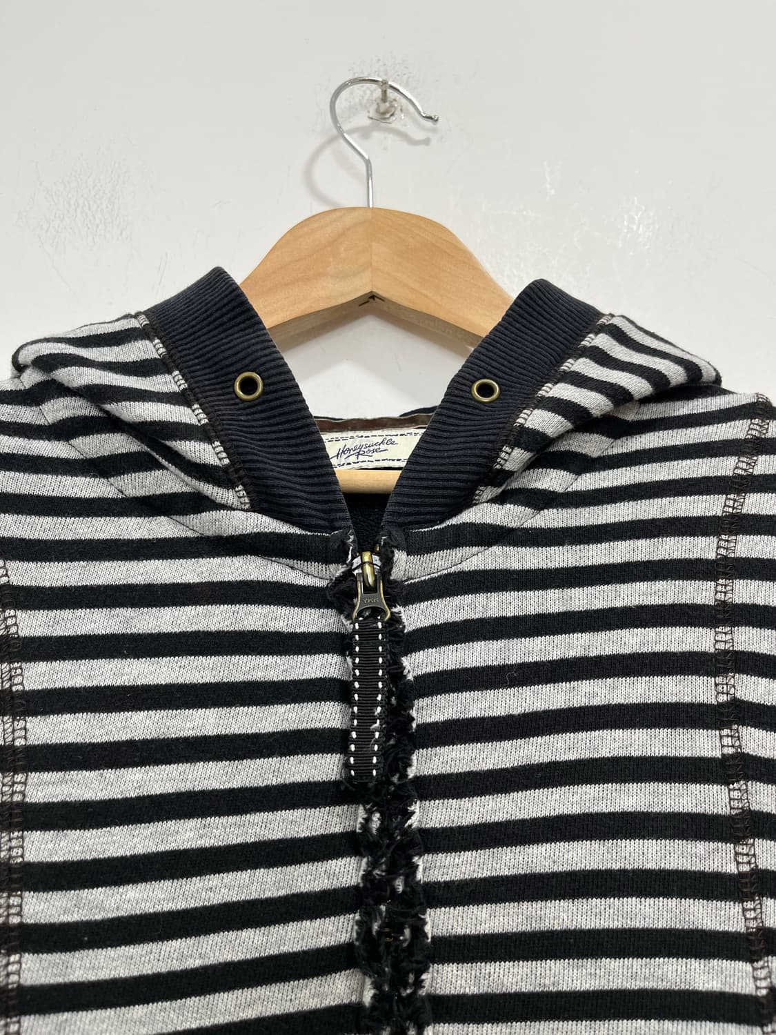 Honeysuckle Rose 락펑크 그런지 단가라 후드집업 상품이미지3